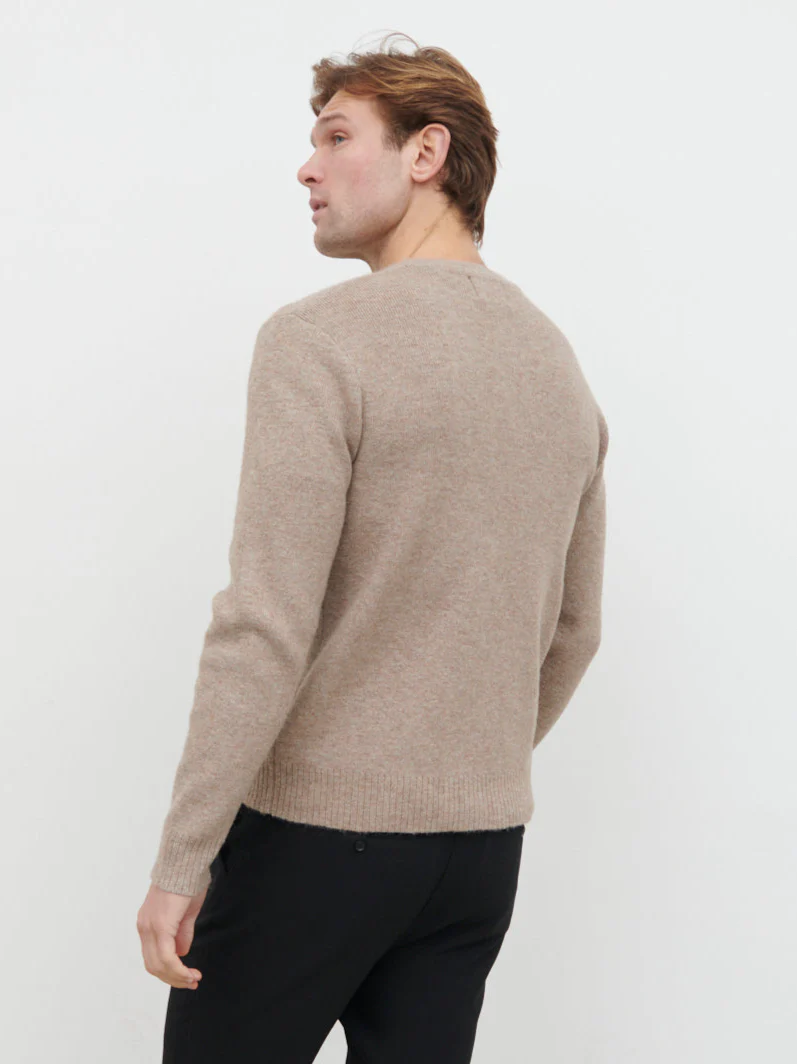 Alfie Collarless Knit Bomber - Beige - Image 5