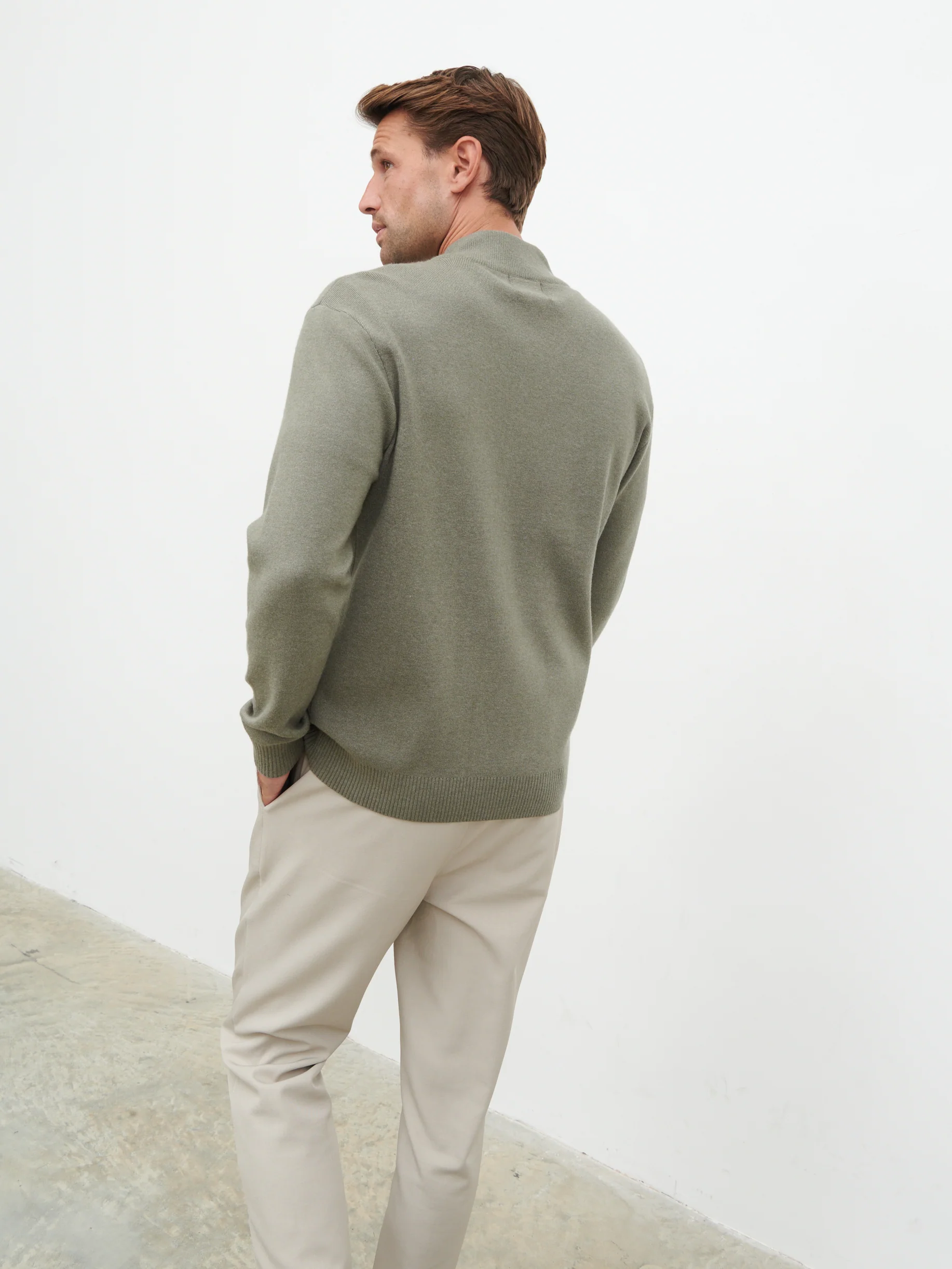 Arlo Knit Bomber Jacket - Light Grey - Image 7
