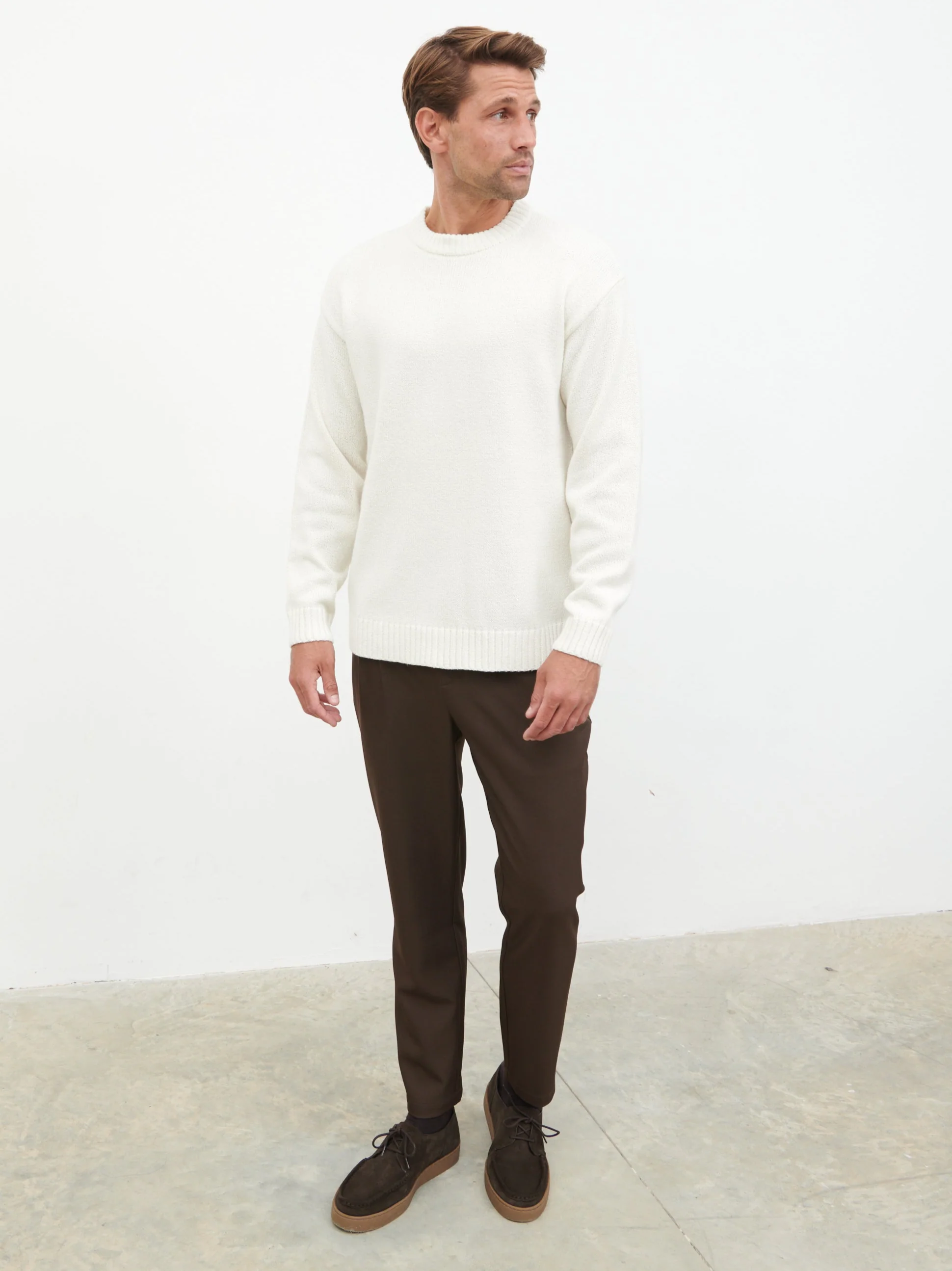 Banks Crew Neck Knit Jumper - Cream - Image 3