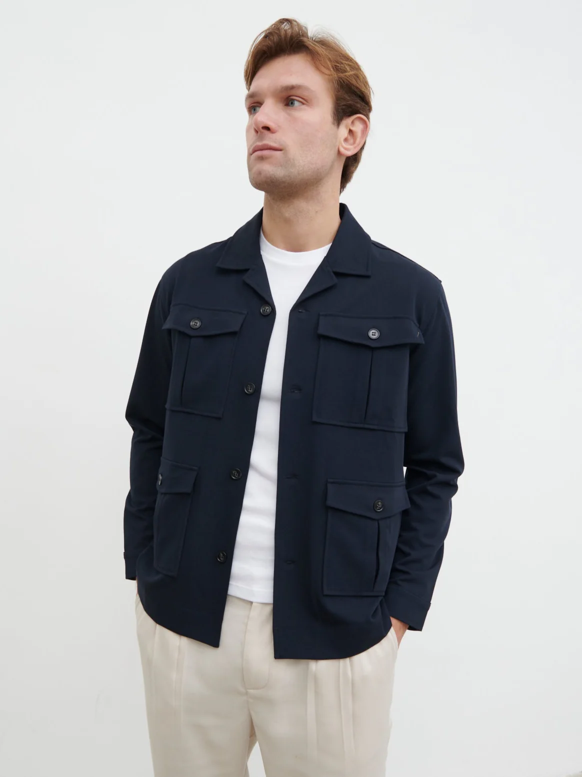Bodie Pocket Detail Jacket - Navy - Image 4