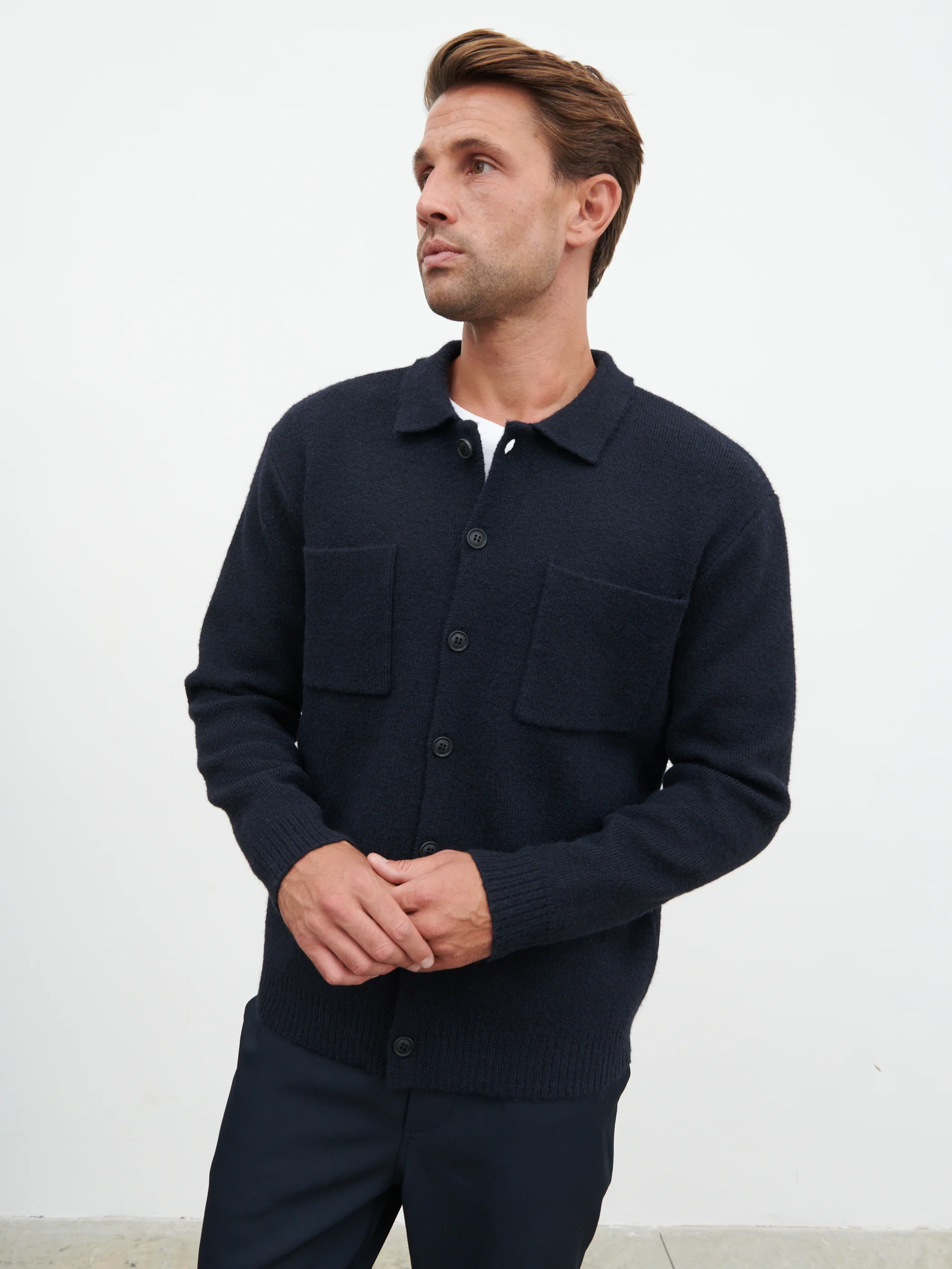 Brooks Knitted Shirt - Navy