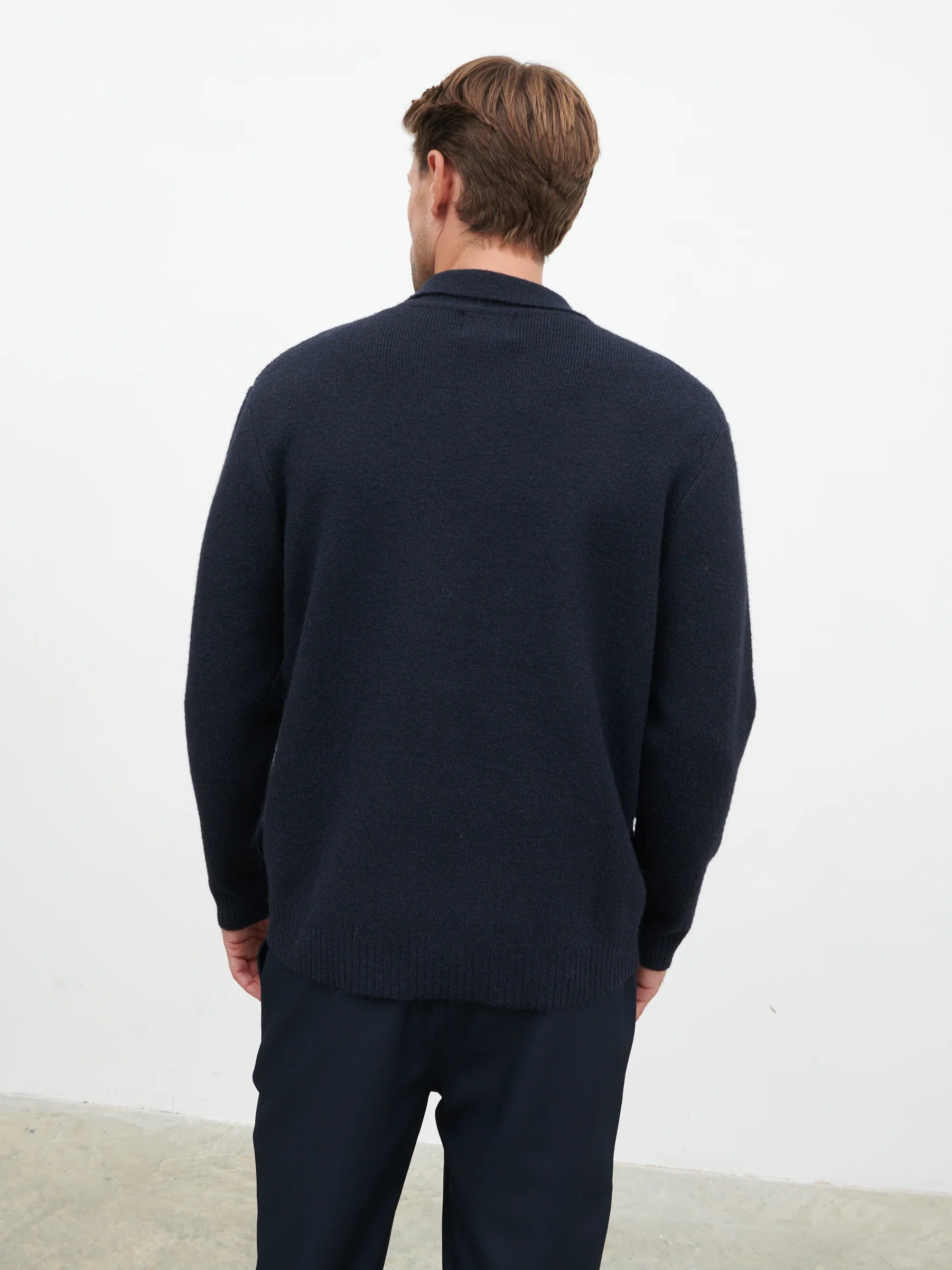 Brooks Knitted Shirt - Navy - Image 8