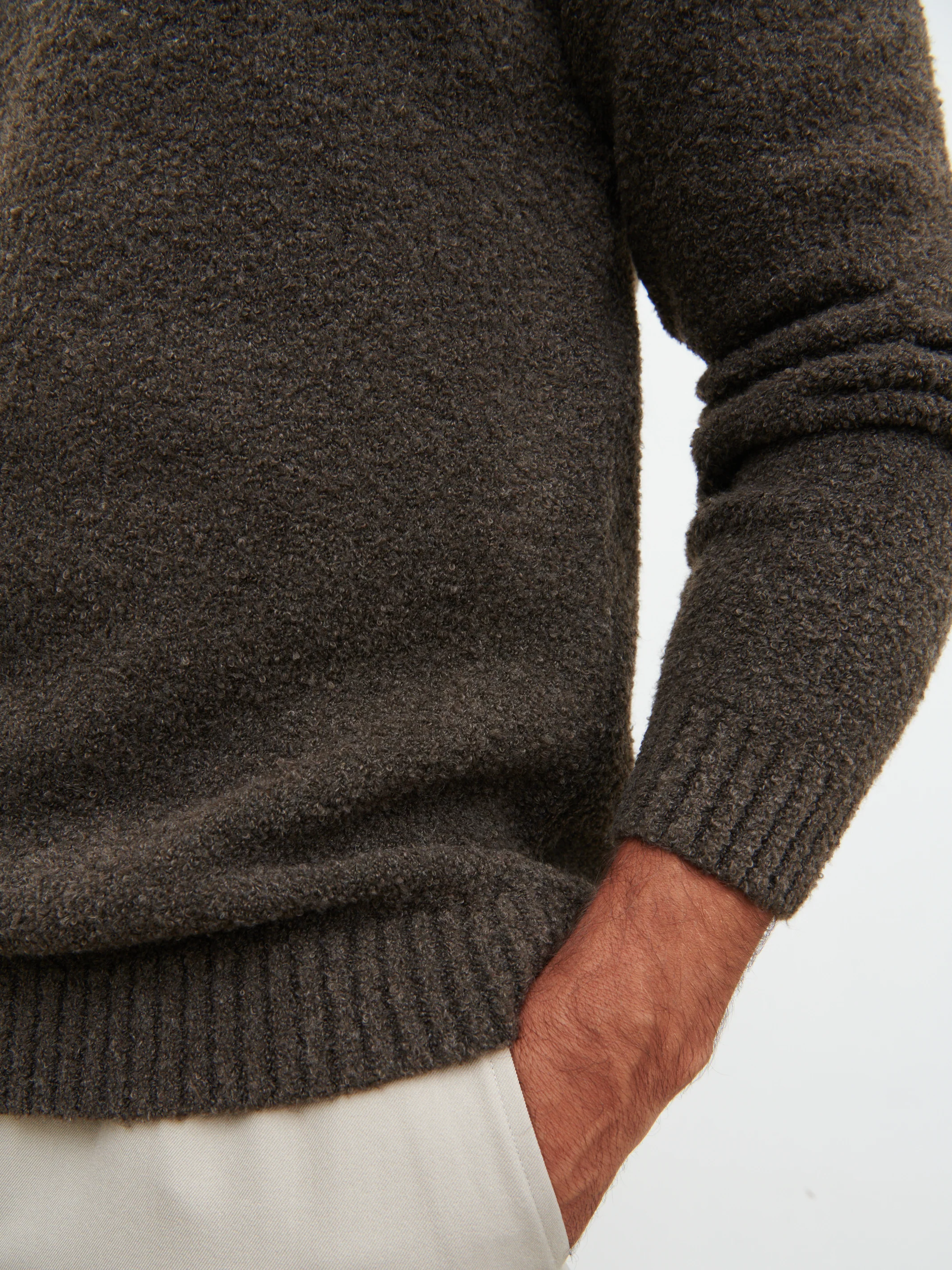 Cameron Crew Neck Jumper - Bark - Image 3