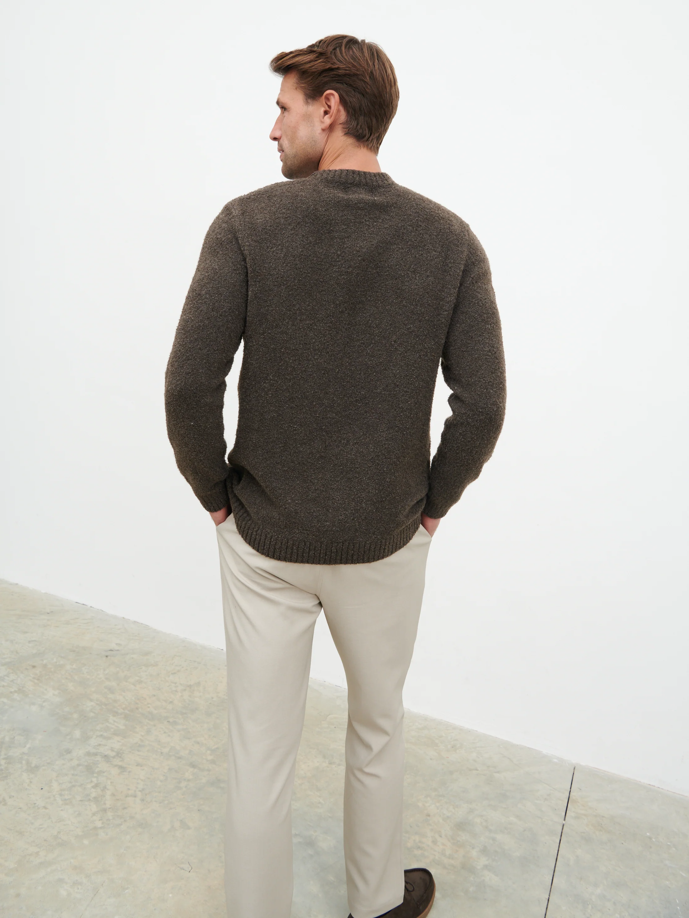 Cameron Crew Neck Jumper - Bark - Image 6