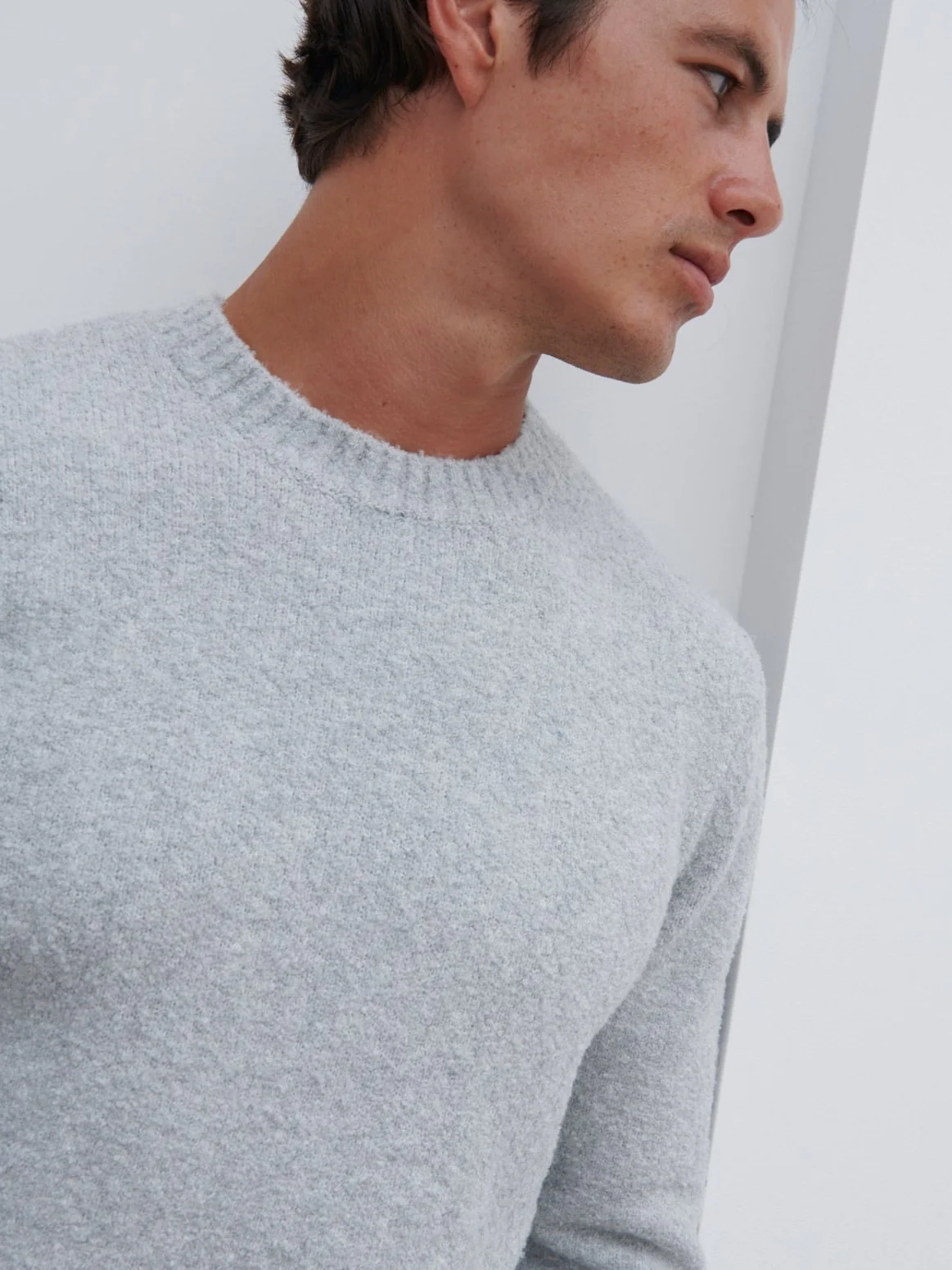 Cameron Crew Neck Jumper - Light Grey - Image 3