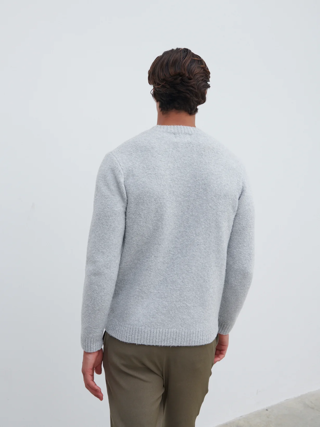 Cameron Crew Neck Jumper - Light Grey - Image 5