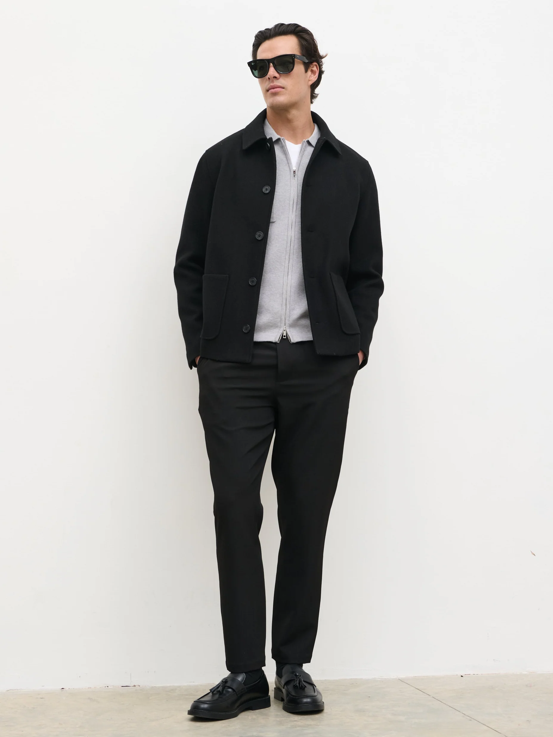 Cassius Zip Front Knit Jacket - Grey - Image 4