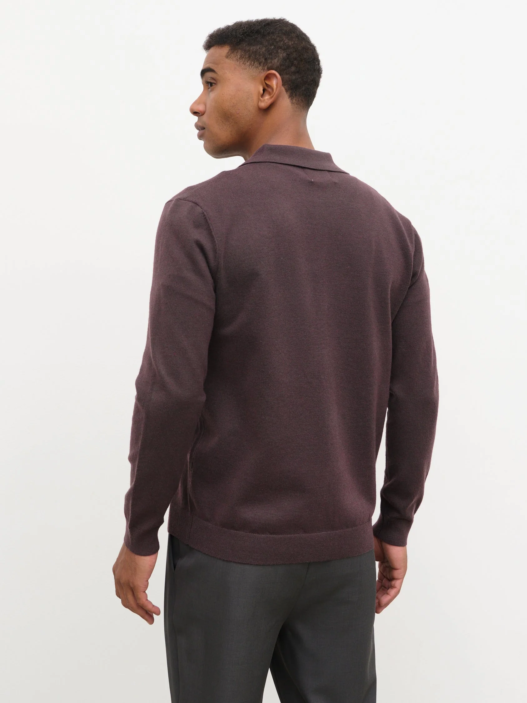 Chase Soft Marl Knit Shirt - Chocolate Brown - Image 6