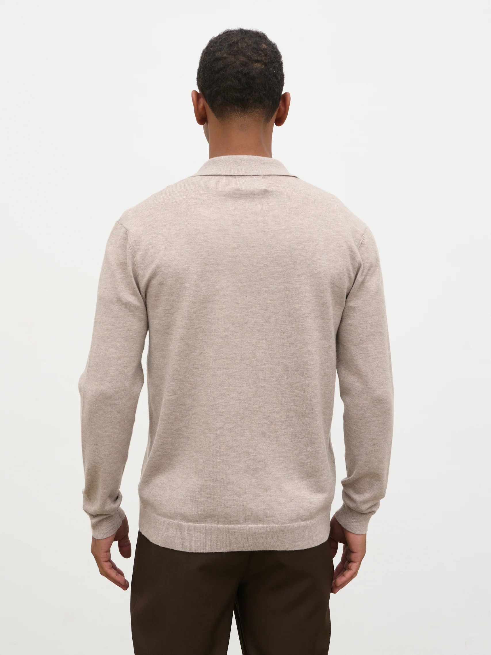 Chase Soft Marl Knit Shirt - Dark Taupe - Image 5