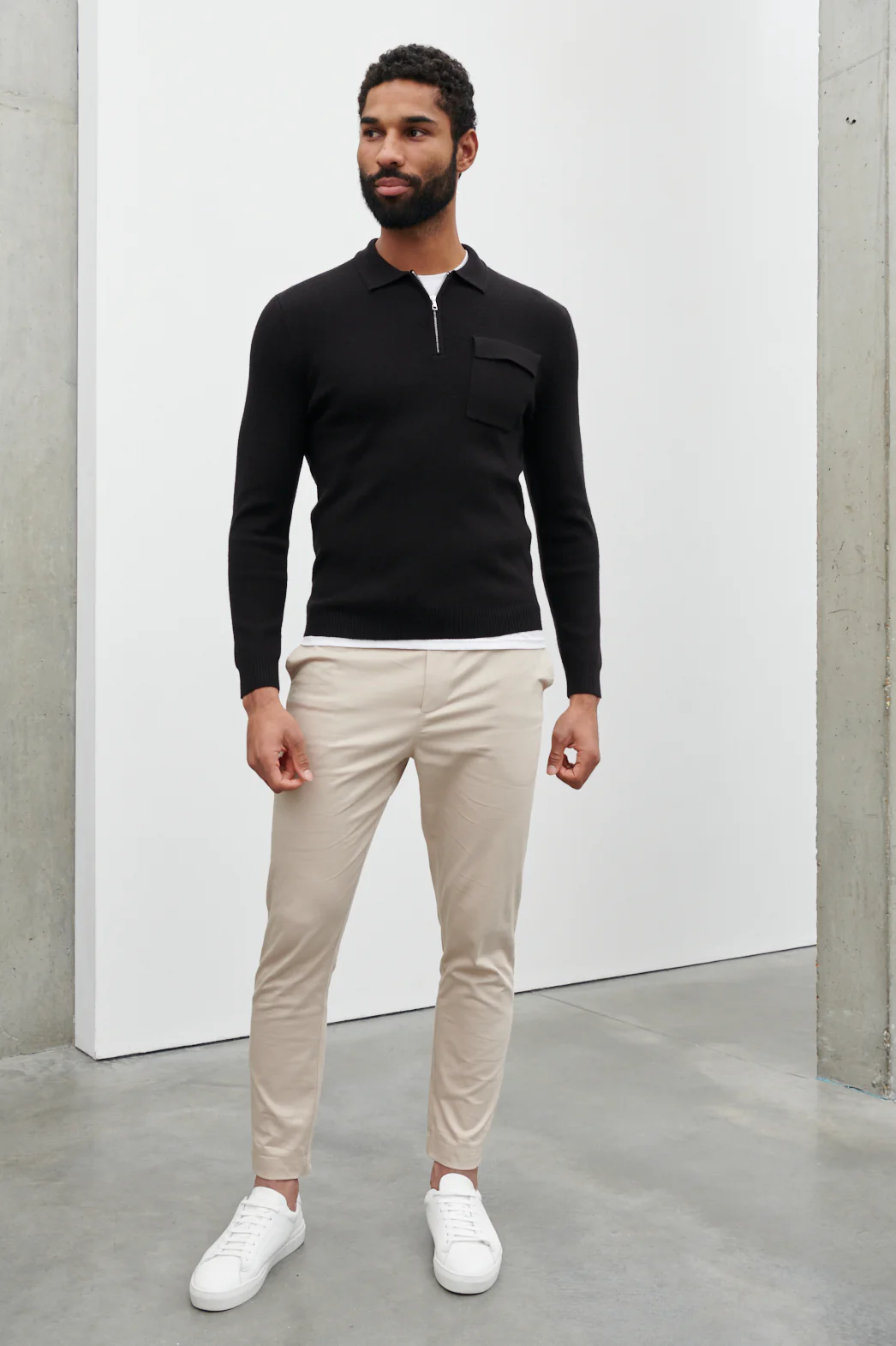 Chester Half Zip Knit Jumper - Black - Image 4