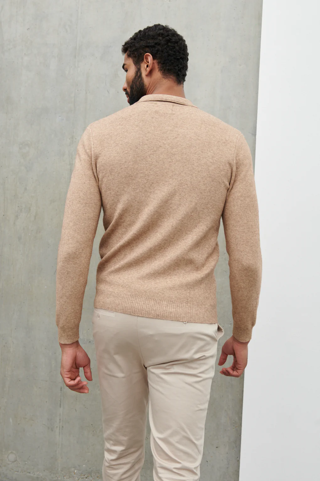 Chester Half Zip Knit Jumper - Brown Marl - Image 3