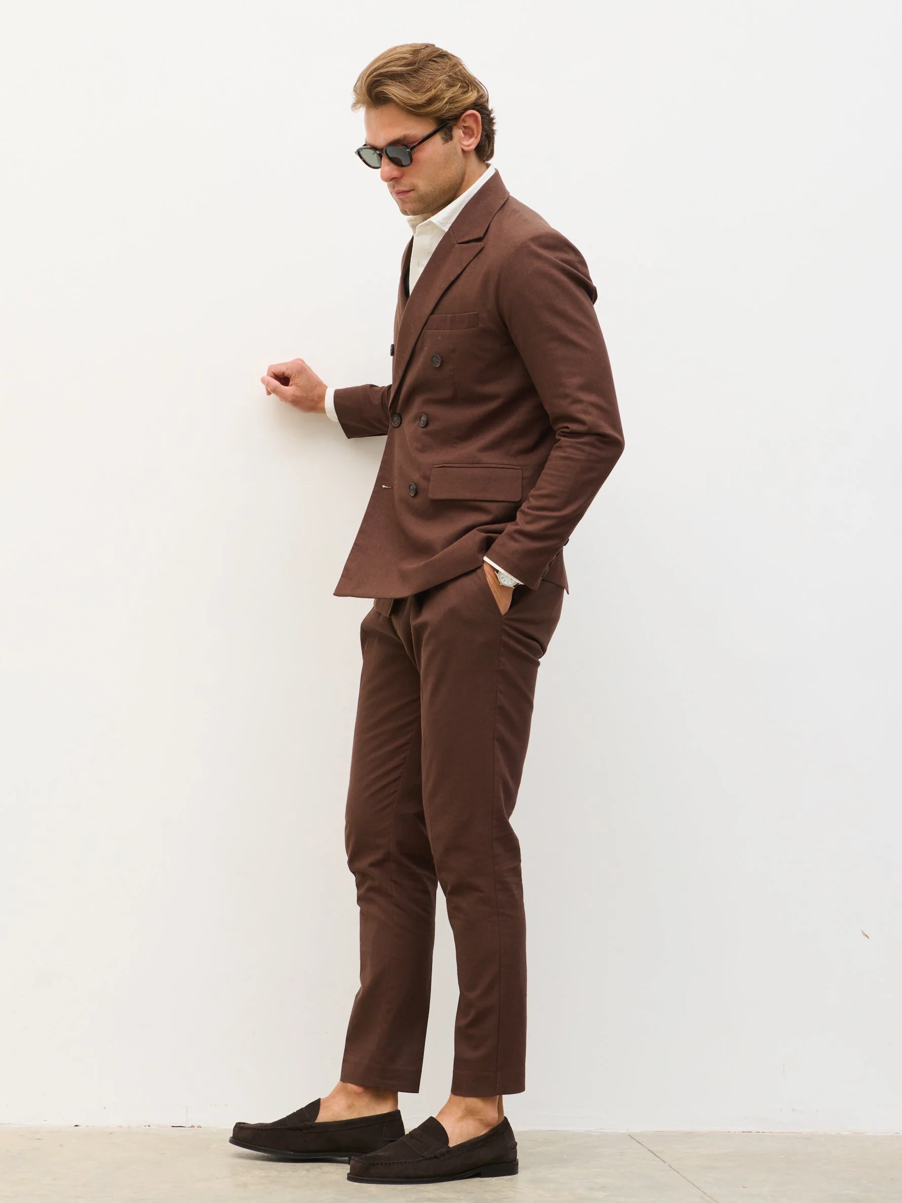 Dante Lightweight Linen Blazer - Chocolate Brown - Image 3