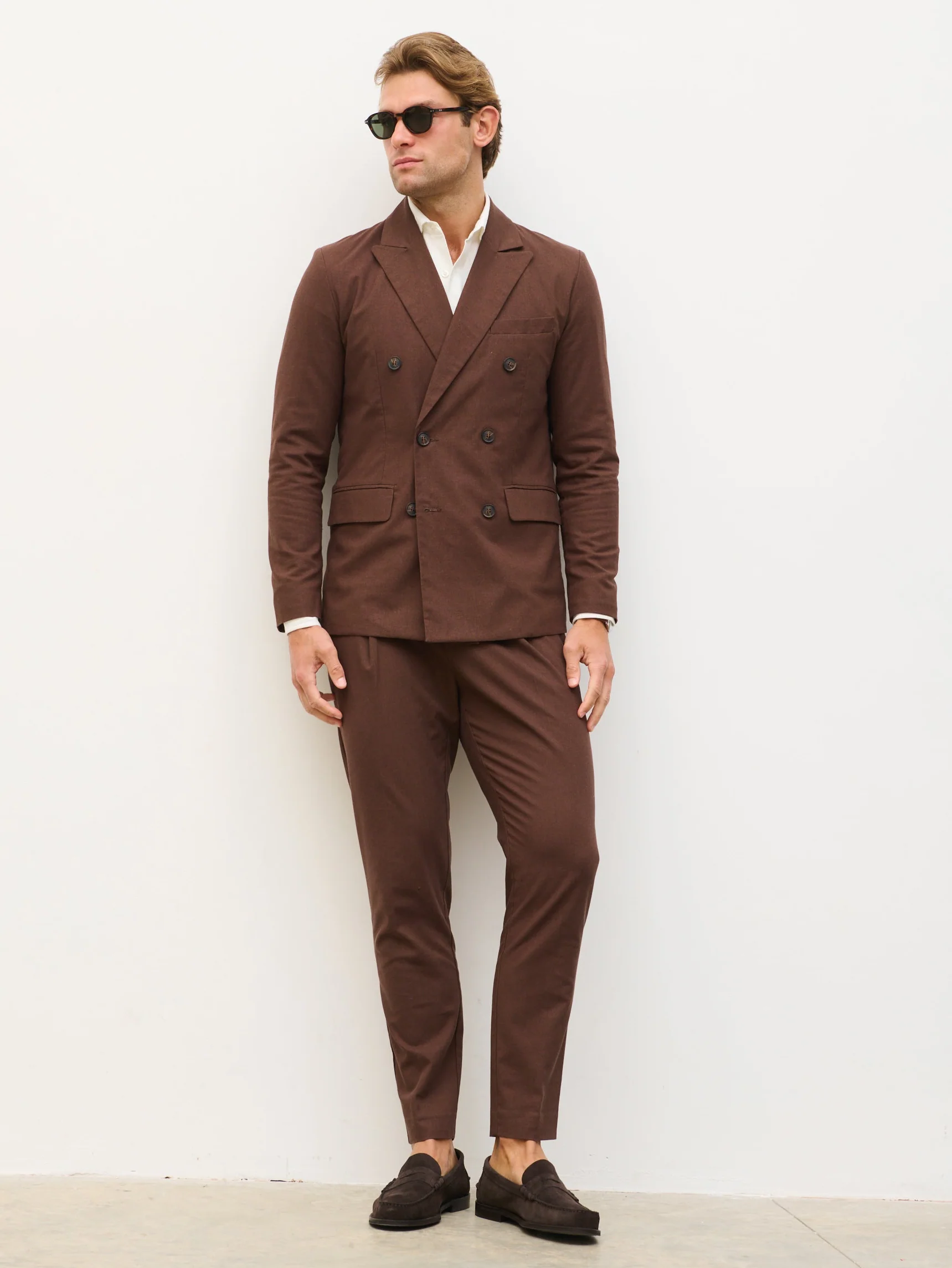 Dante Lightweight Linen Blazer - Chocolate Brown - Image 7