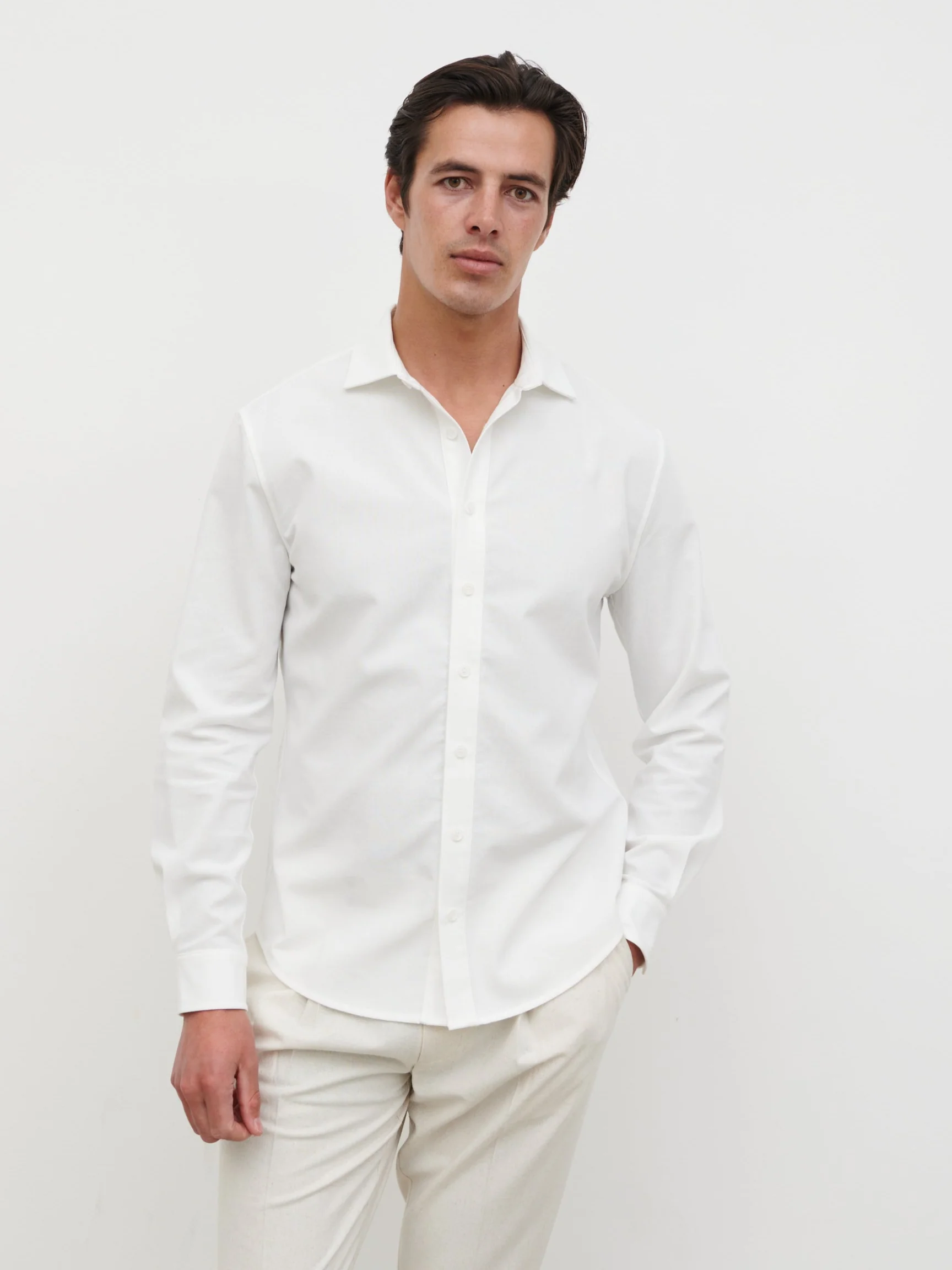 Easton Long Sleeve Shirt - White - Image 5
