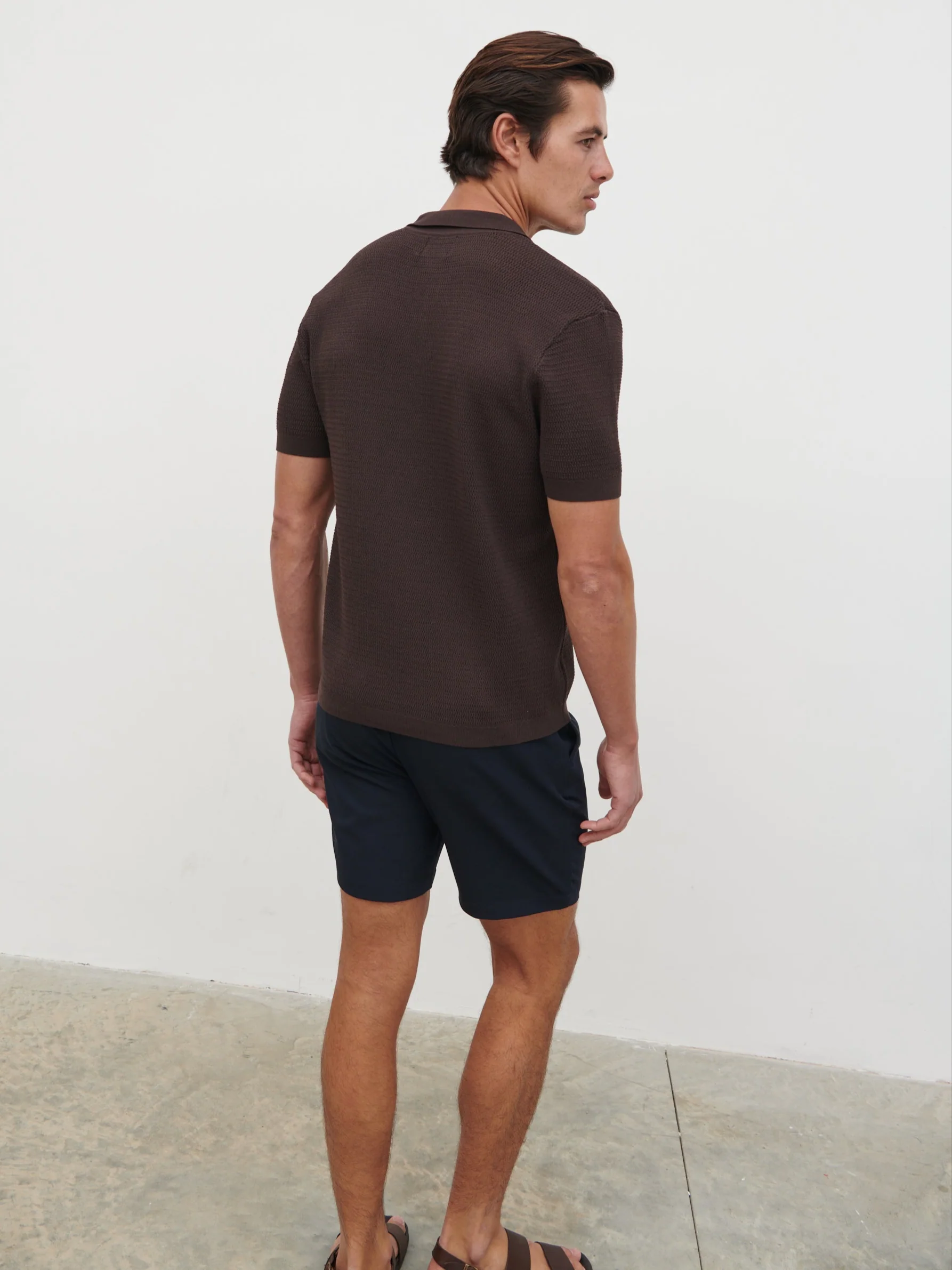 Elliot Knit Shirt - Chocolate Brown - Image 5