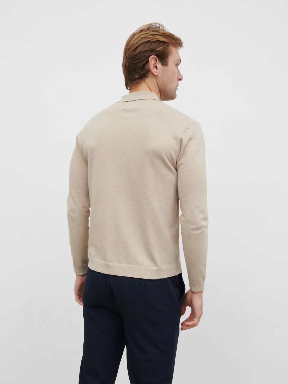 Ellis Long Sleeve Knit Shirt - Stone - Image 4