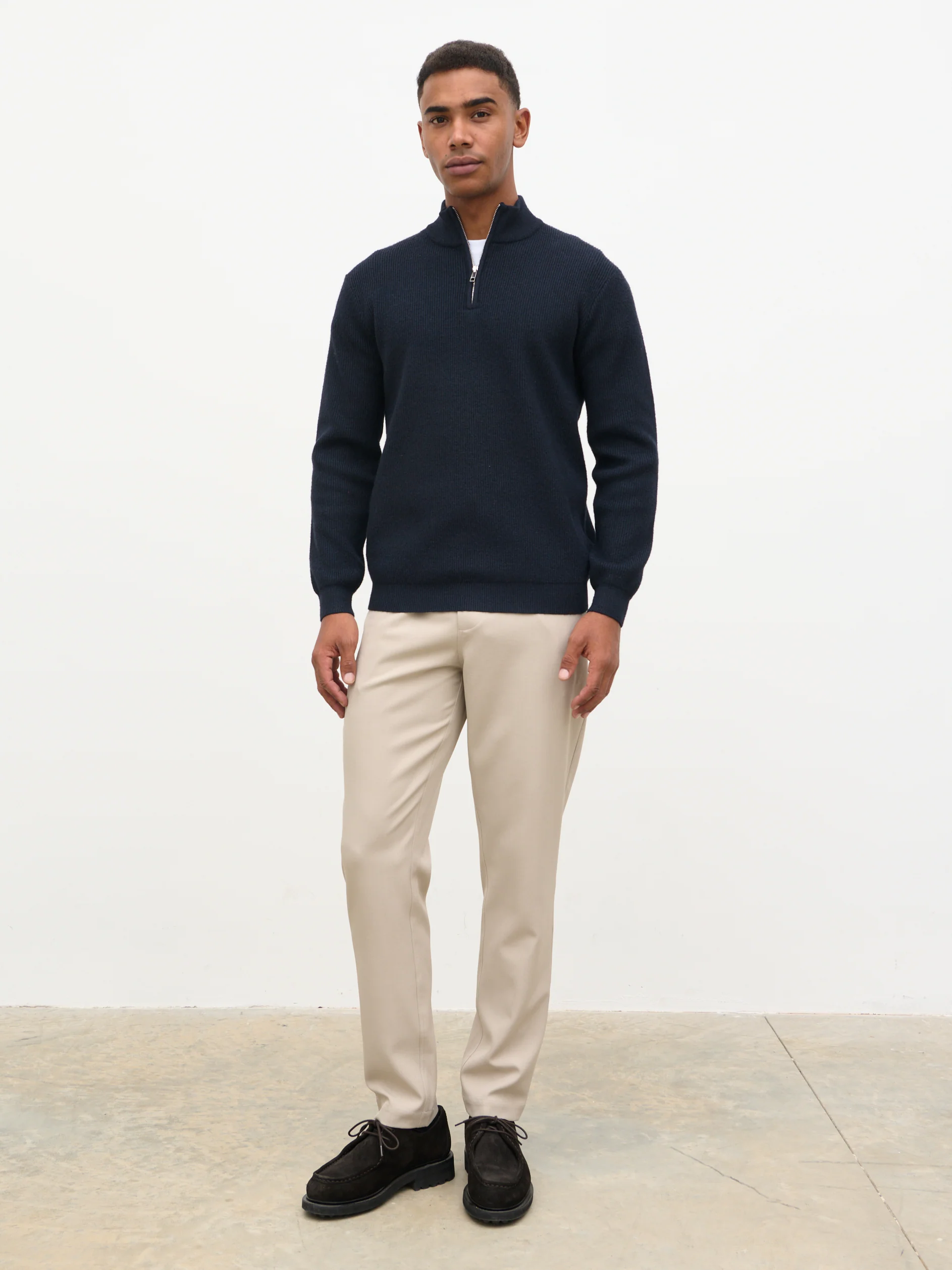 Elson Zip Funnel Neck Jumper - Navy - Image 9