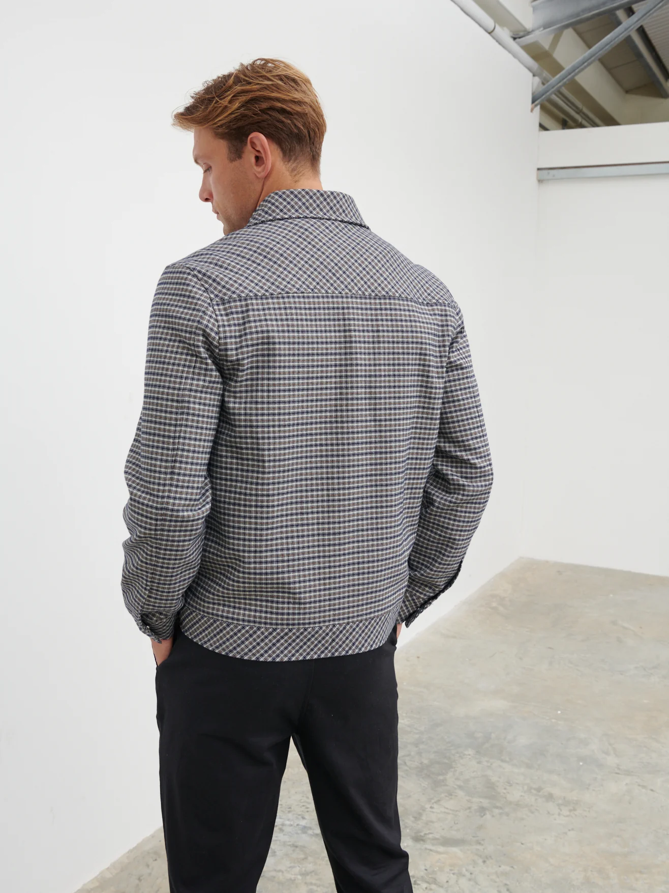 Fletcher Tweed Jacket - Navy Check - Image 3