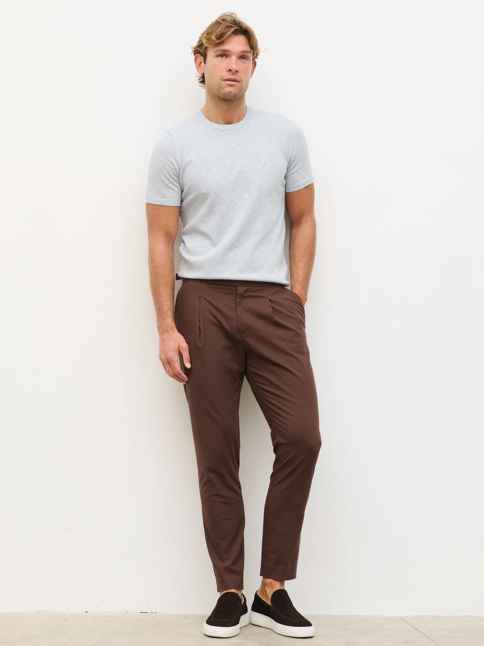 Harry Lightweight Knit T-Shirt - Blue Marl - Image 3