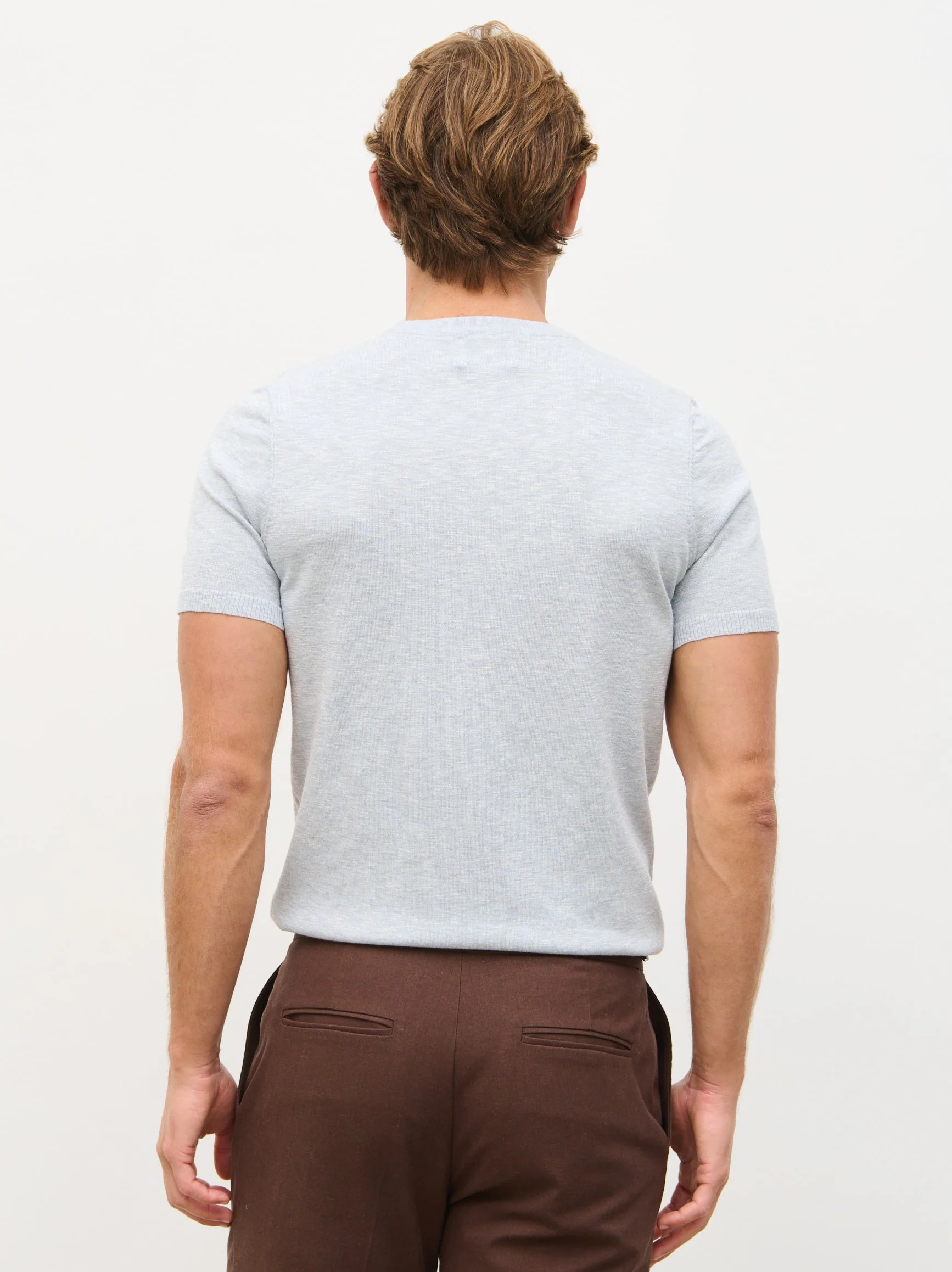 Harry Lightweight Knit T-Shirt - Blue Marl - Image 6