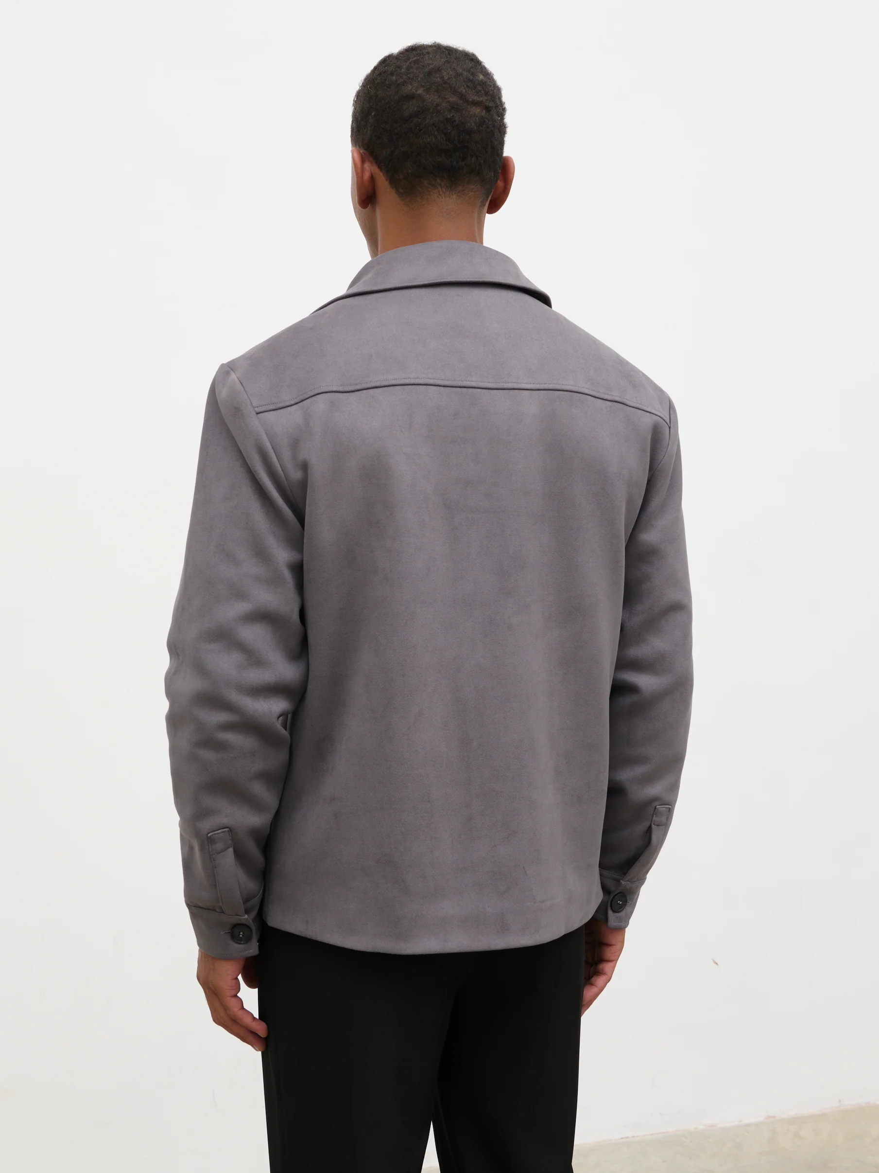 Hearn Faux Suede Jacket - Graphite - Image 4