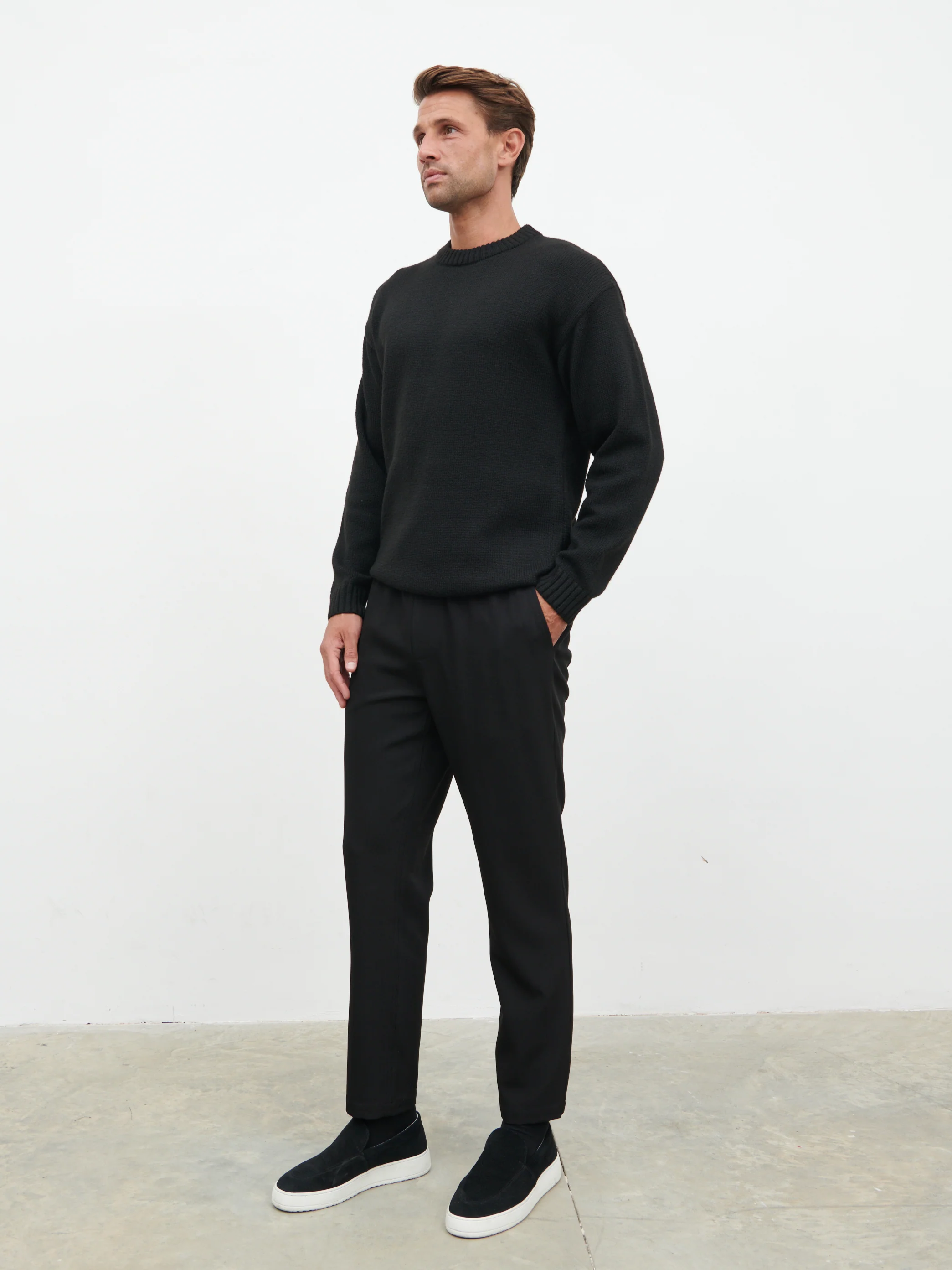 Hudson Drawstring Trousers - Black - Image 4
