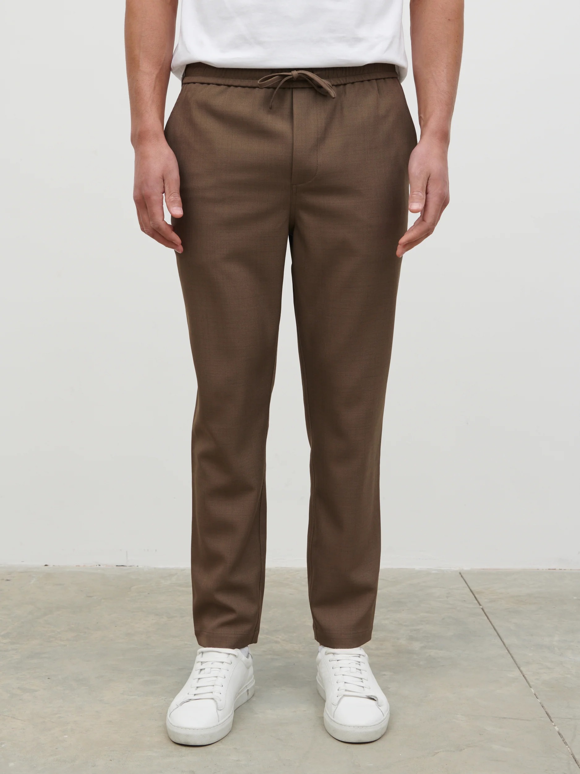 Hudson Drawstring Trousers - Olive - Image 6