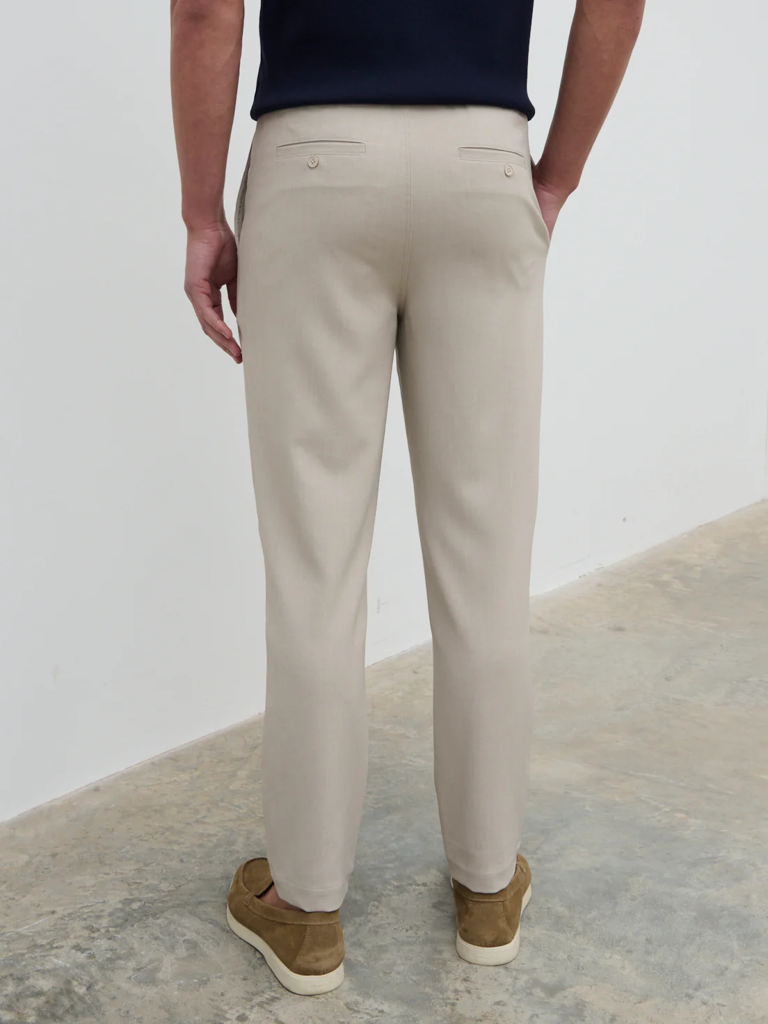 Hudson Drawstring Trousers - Stone - Image 3