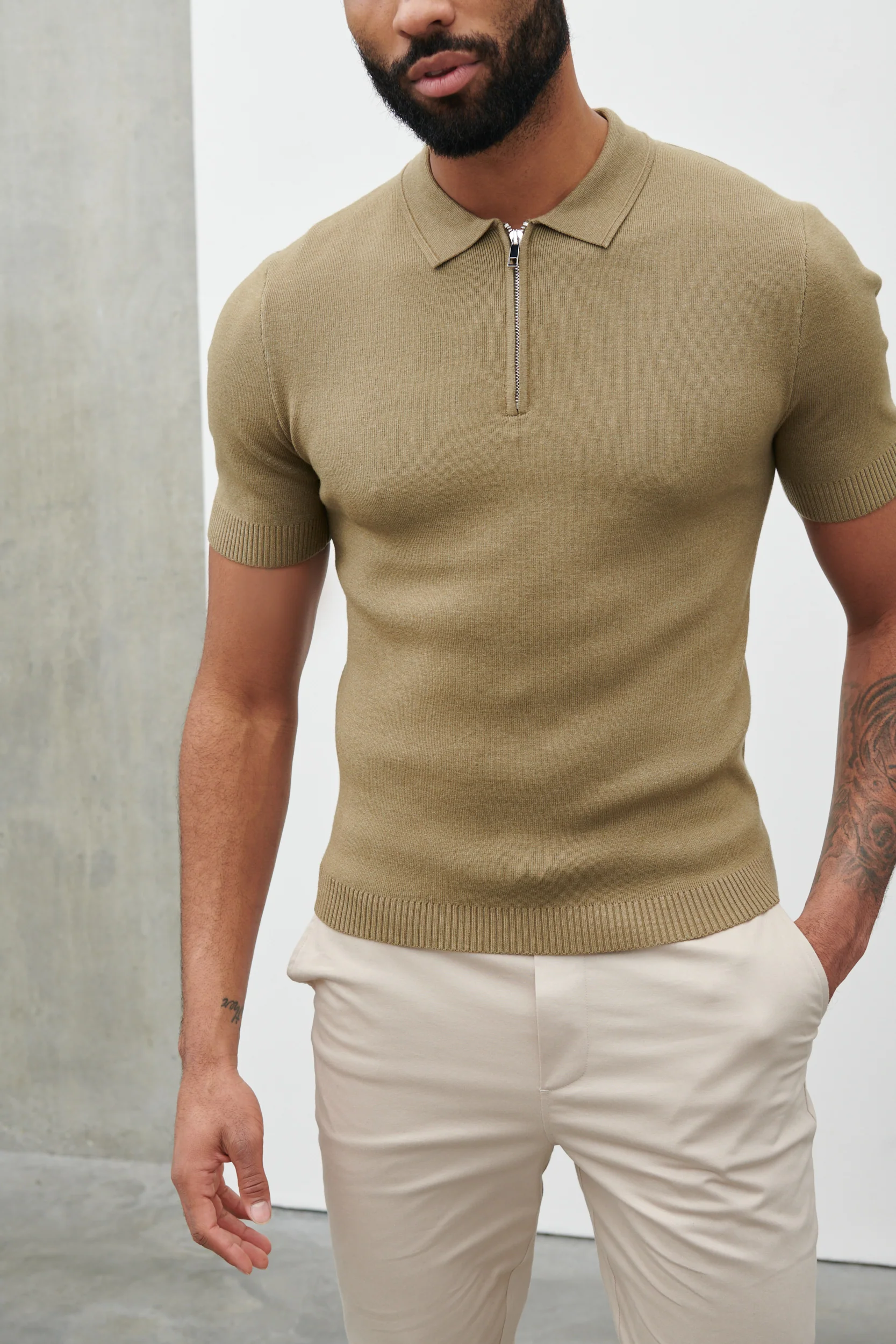 Jaxon Zip Polo - Light Green - Image 3