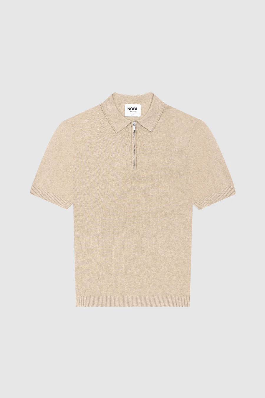 Jaxon Zip Polo - Oatmeal - Image 3