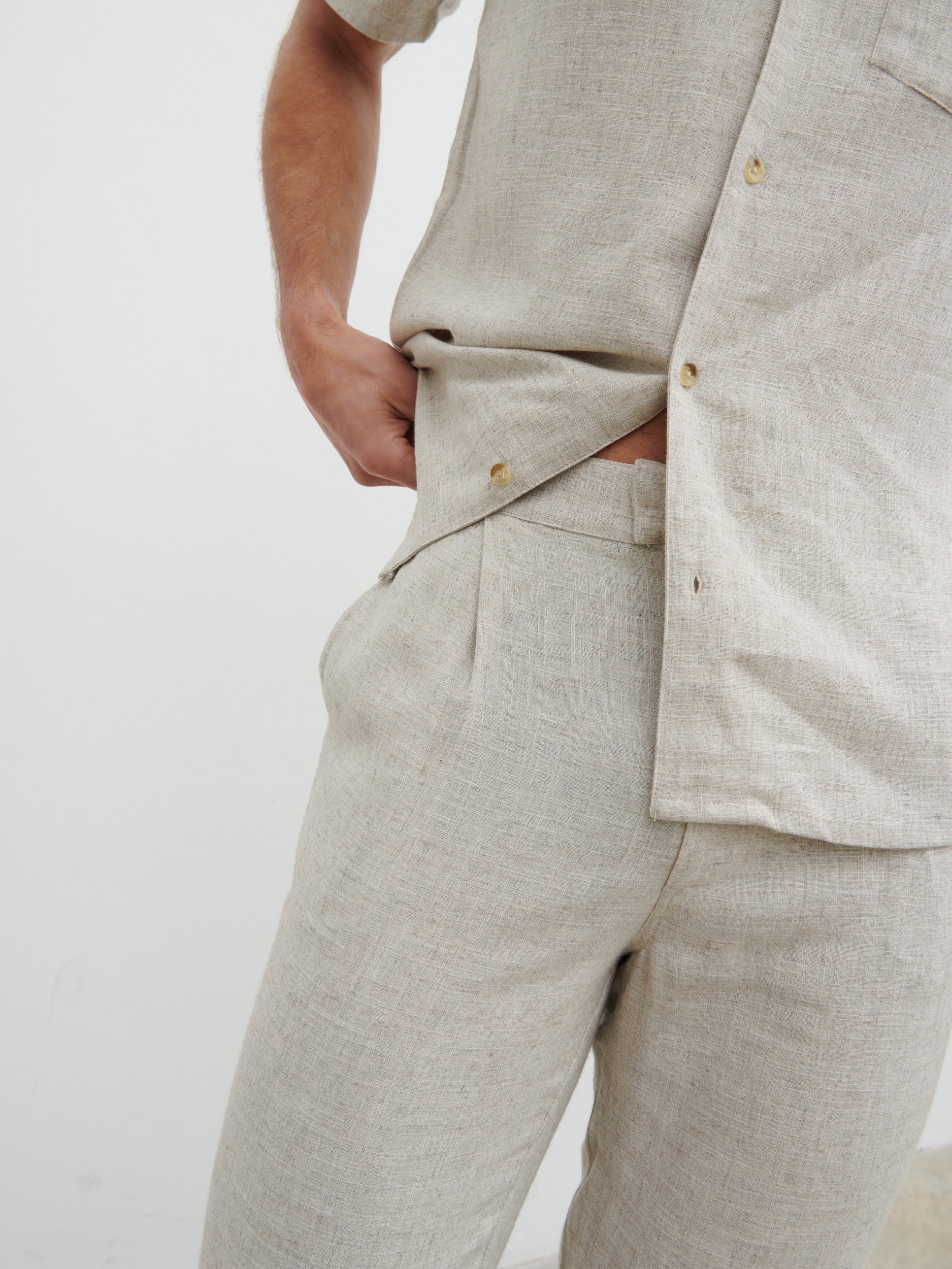 Jenson Linen Trousers - Natural - Image 5