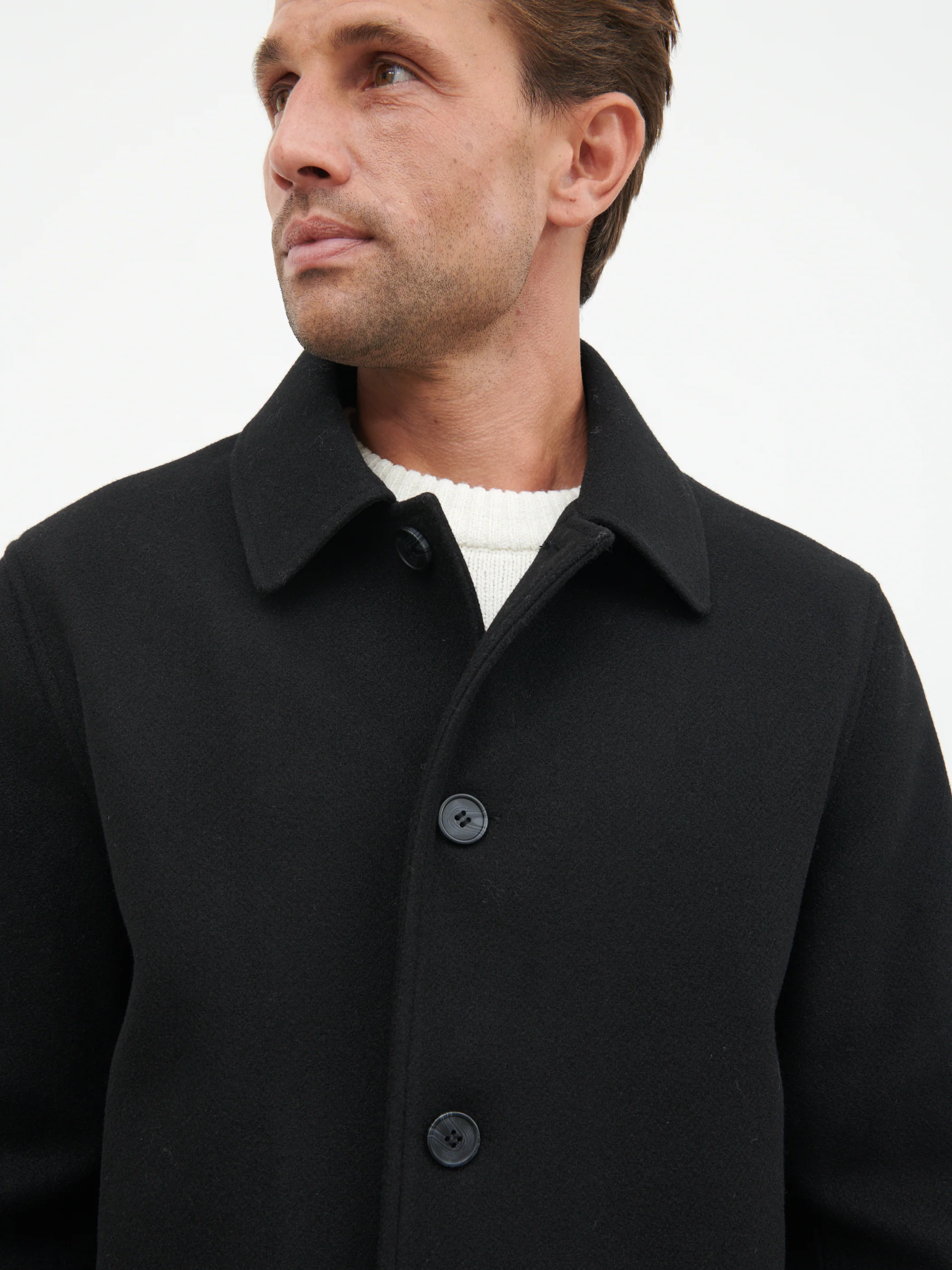 Jonah Felted Button Up Jacket - Black - Image 4