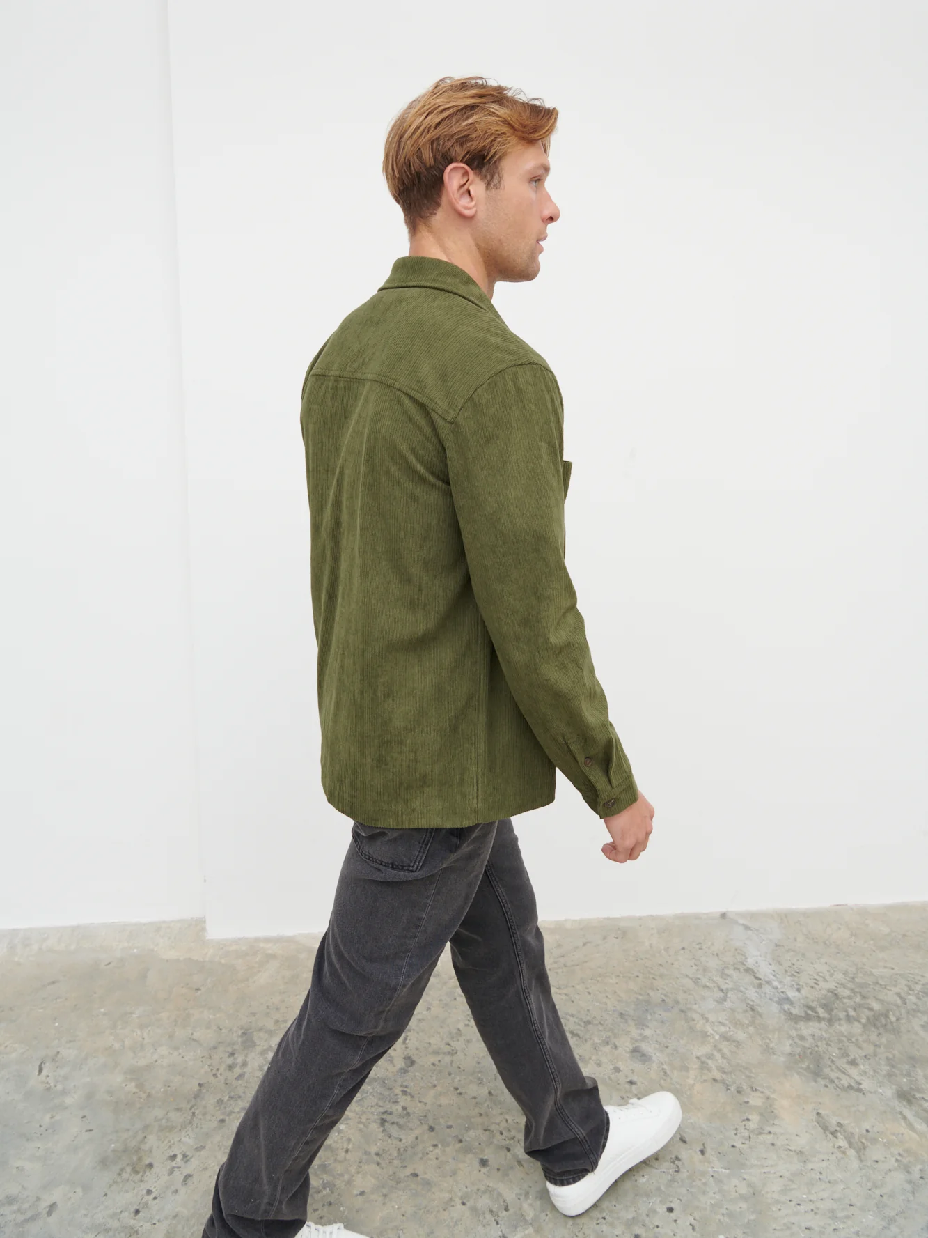 Jonas Corduroy Overshirt - Khaki - Image 3