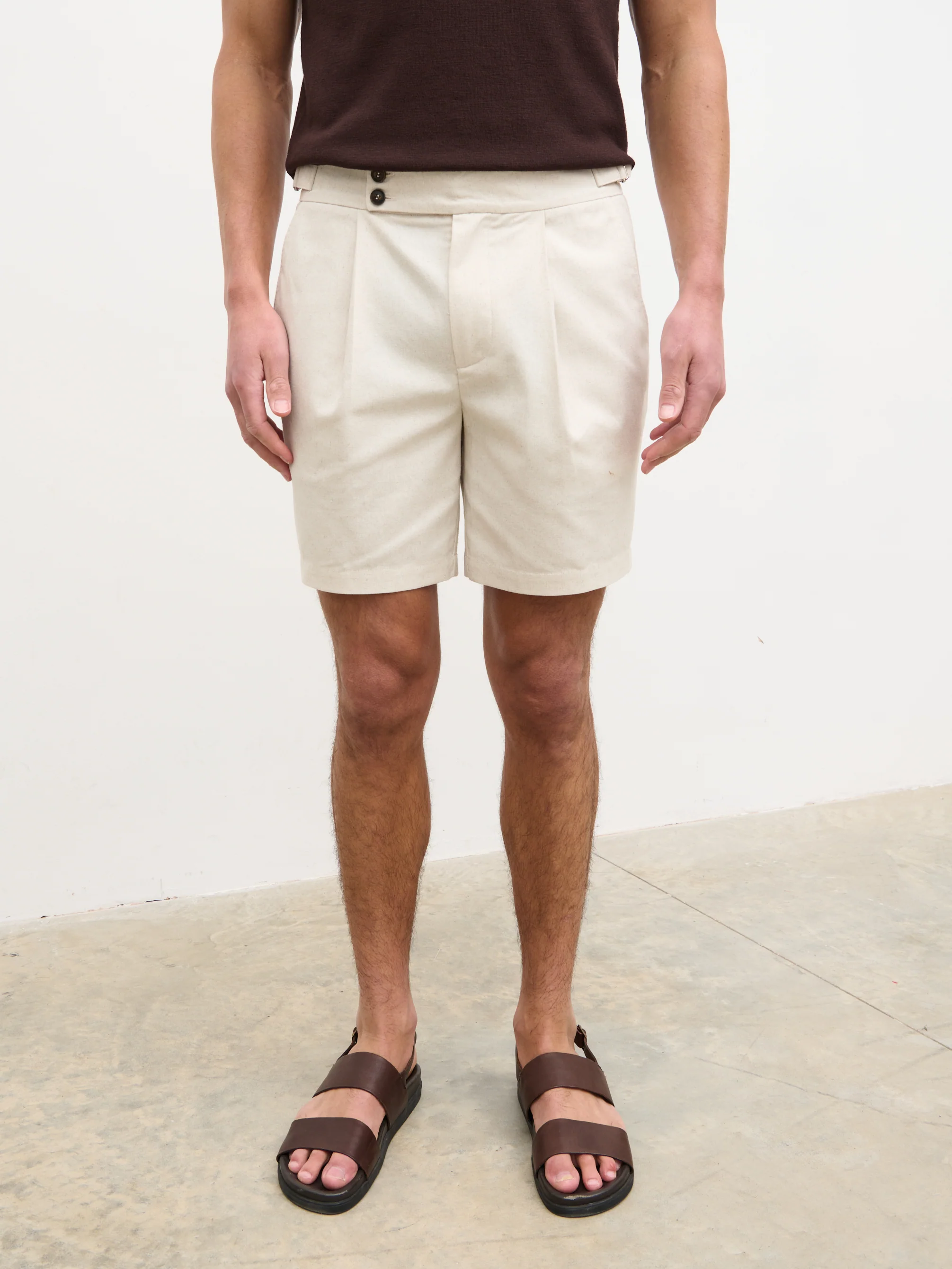 Josh Smart Linen Shorts - Natural - Image 4