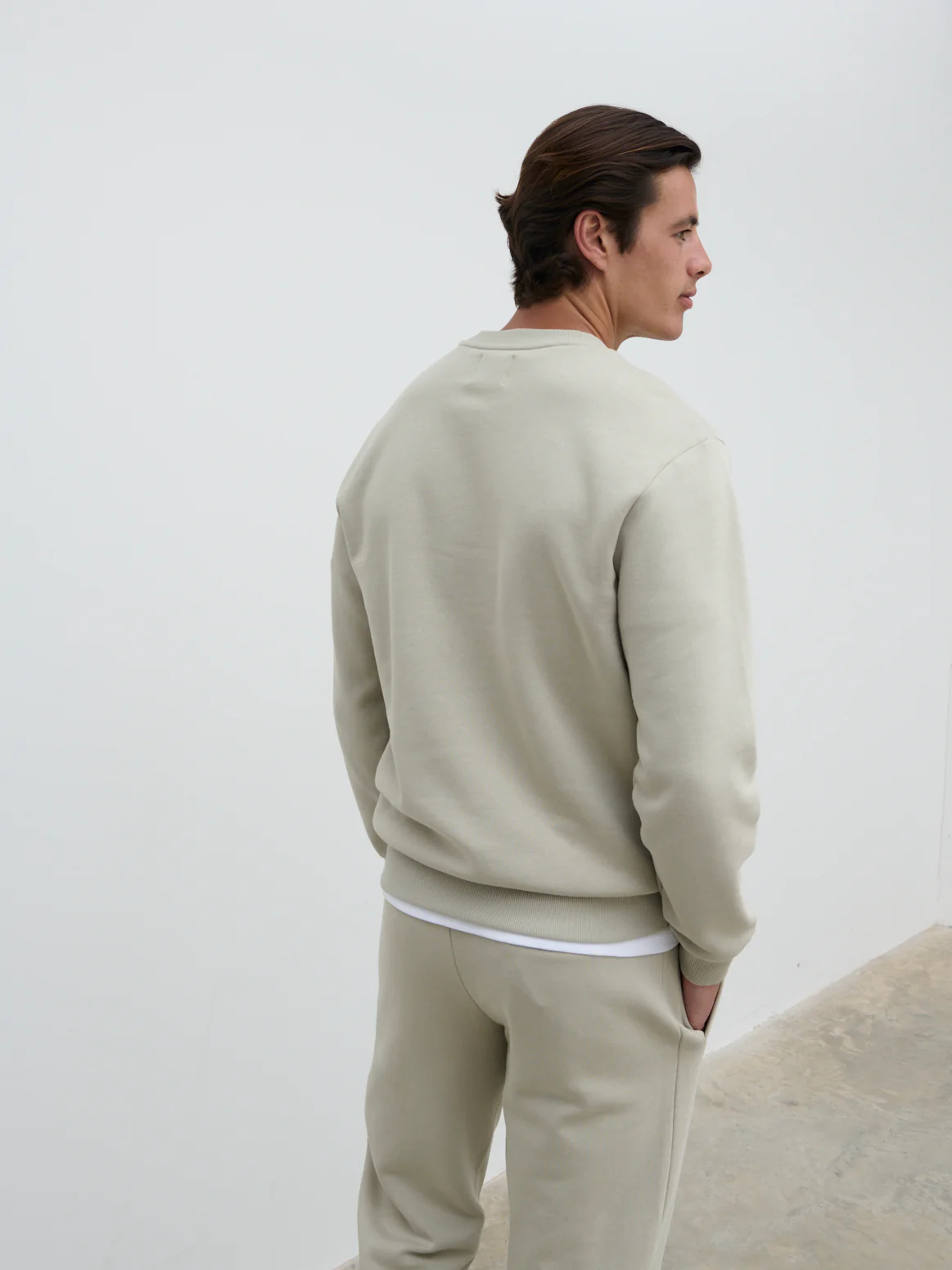 Joshua Cotton Sweatshirt - Dark Stone - Image 3