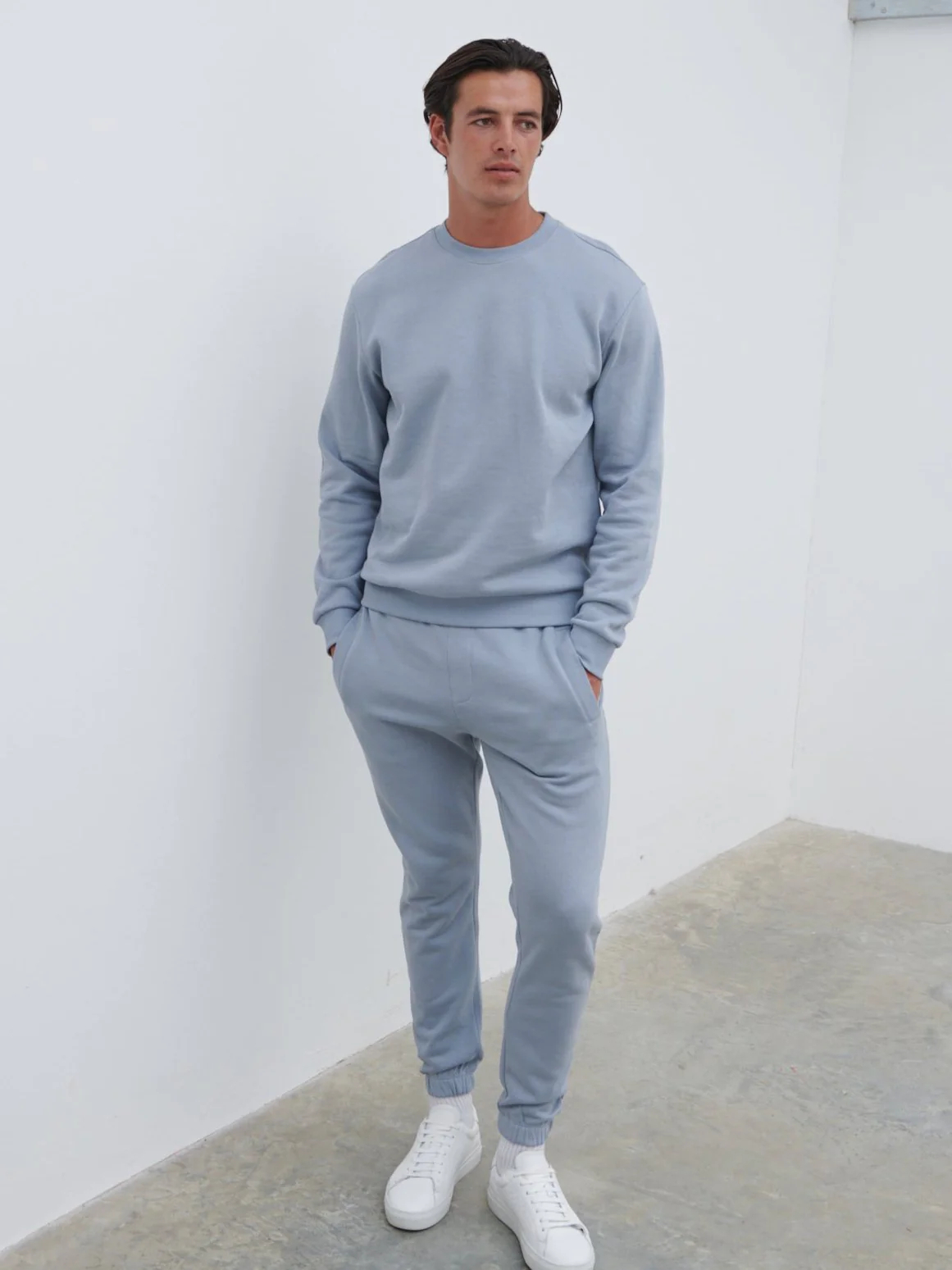 Joshua Cotton Sweatshirt - Grey Blue - Image 4