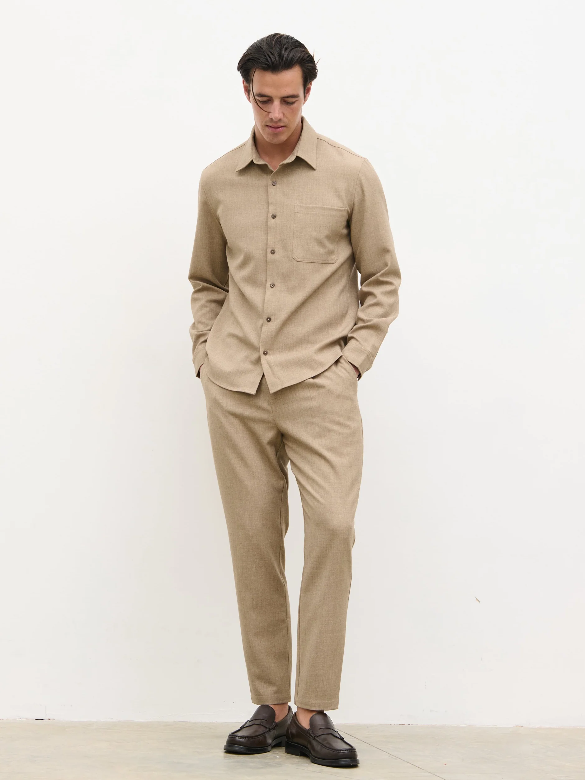 Julian Tailored Shirt - Greige - Image 3