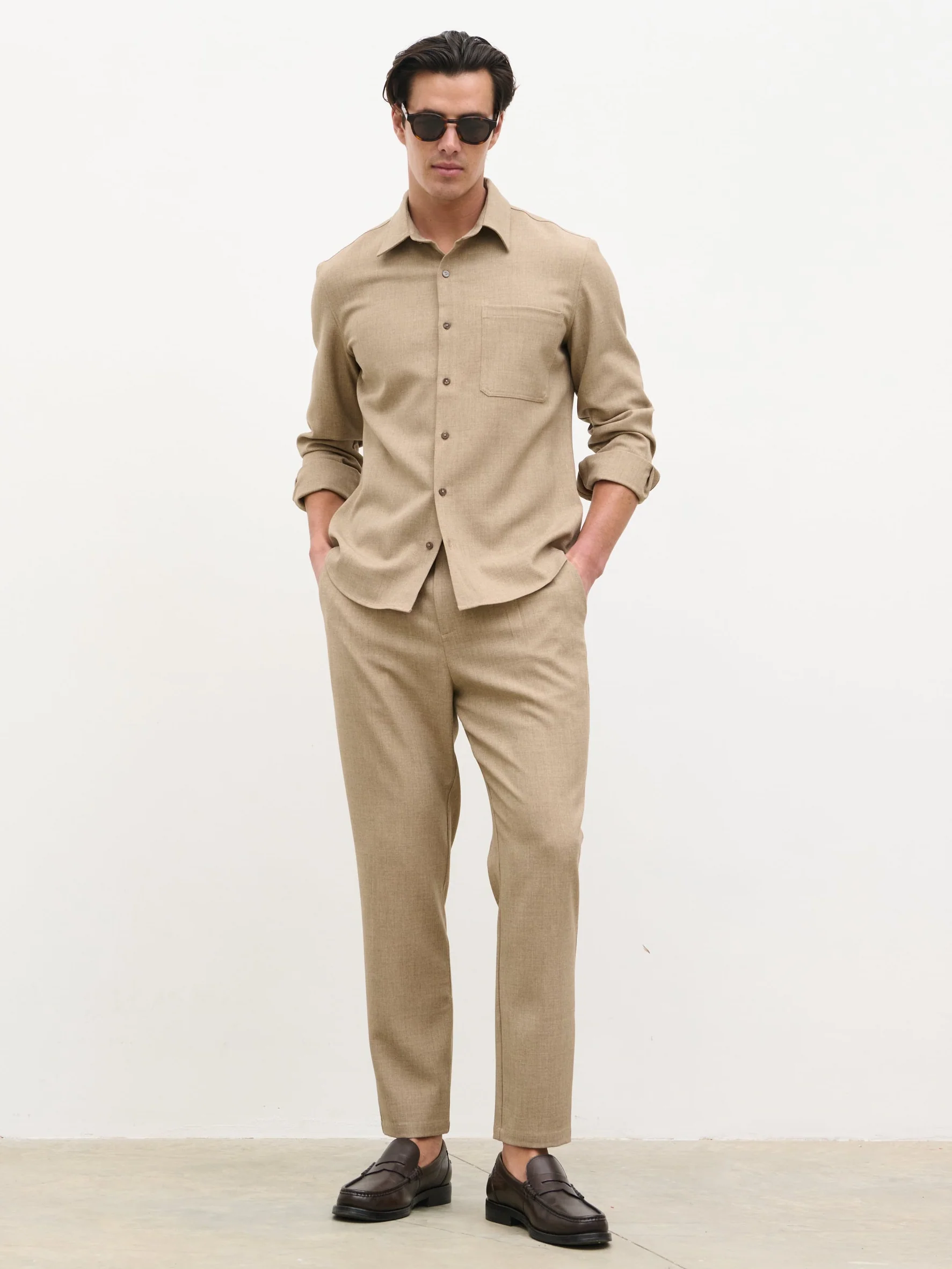 Julian Tailored Shirt - Greige - Image 7