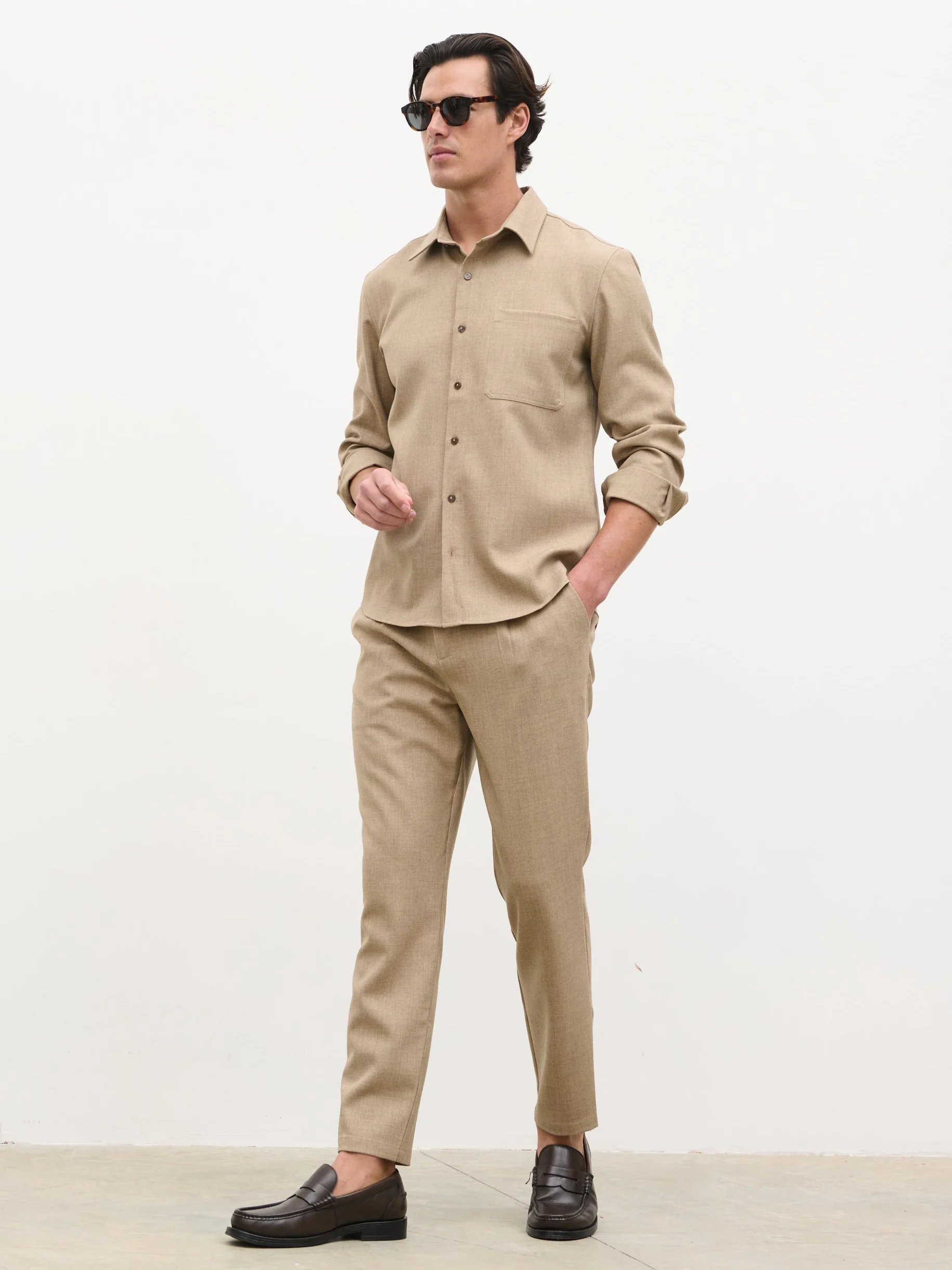 Julian Tailored Shirt - Greige - Image 9