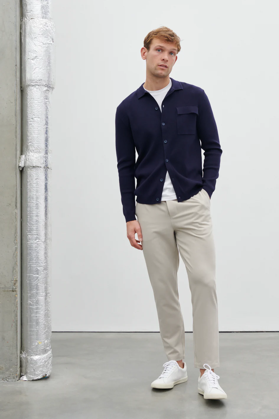 Koen Knitted Shirt - Navy - Image 3