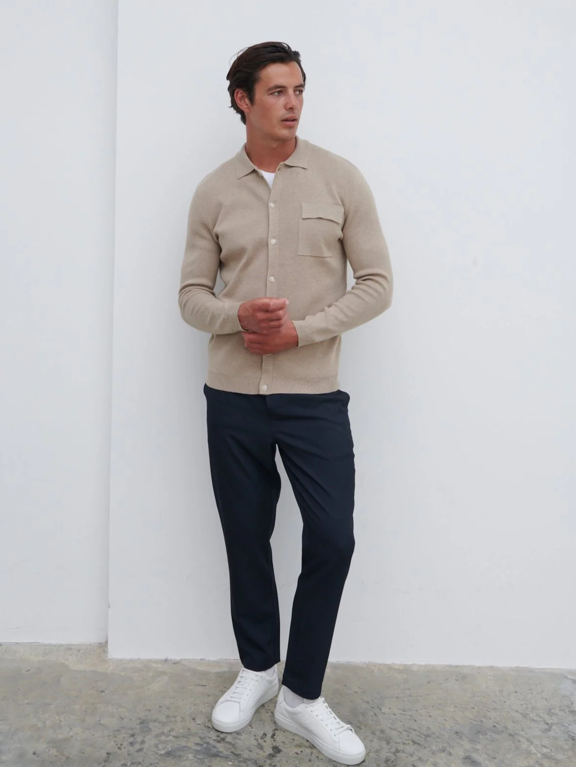 Koen Knitted Shirt - Oatmeal - Image 6