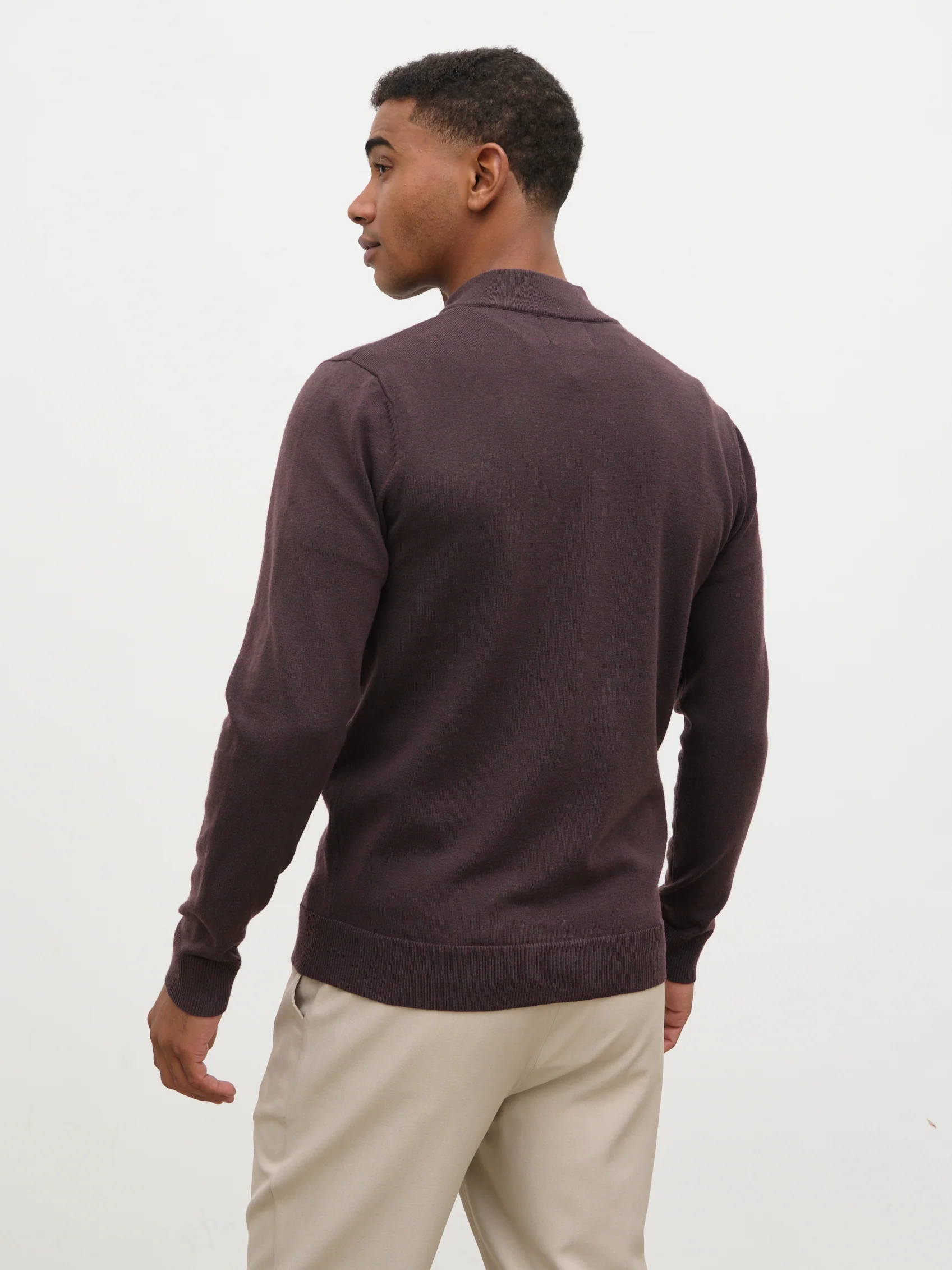 Levi Zip Knit Jacket - Chocolate Brown - Image 6