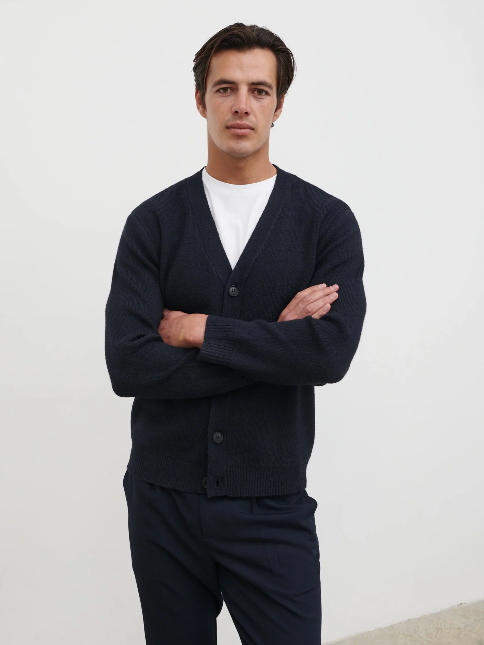Louis Button Down Cardigan - Navy - Image 4