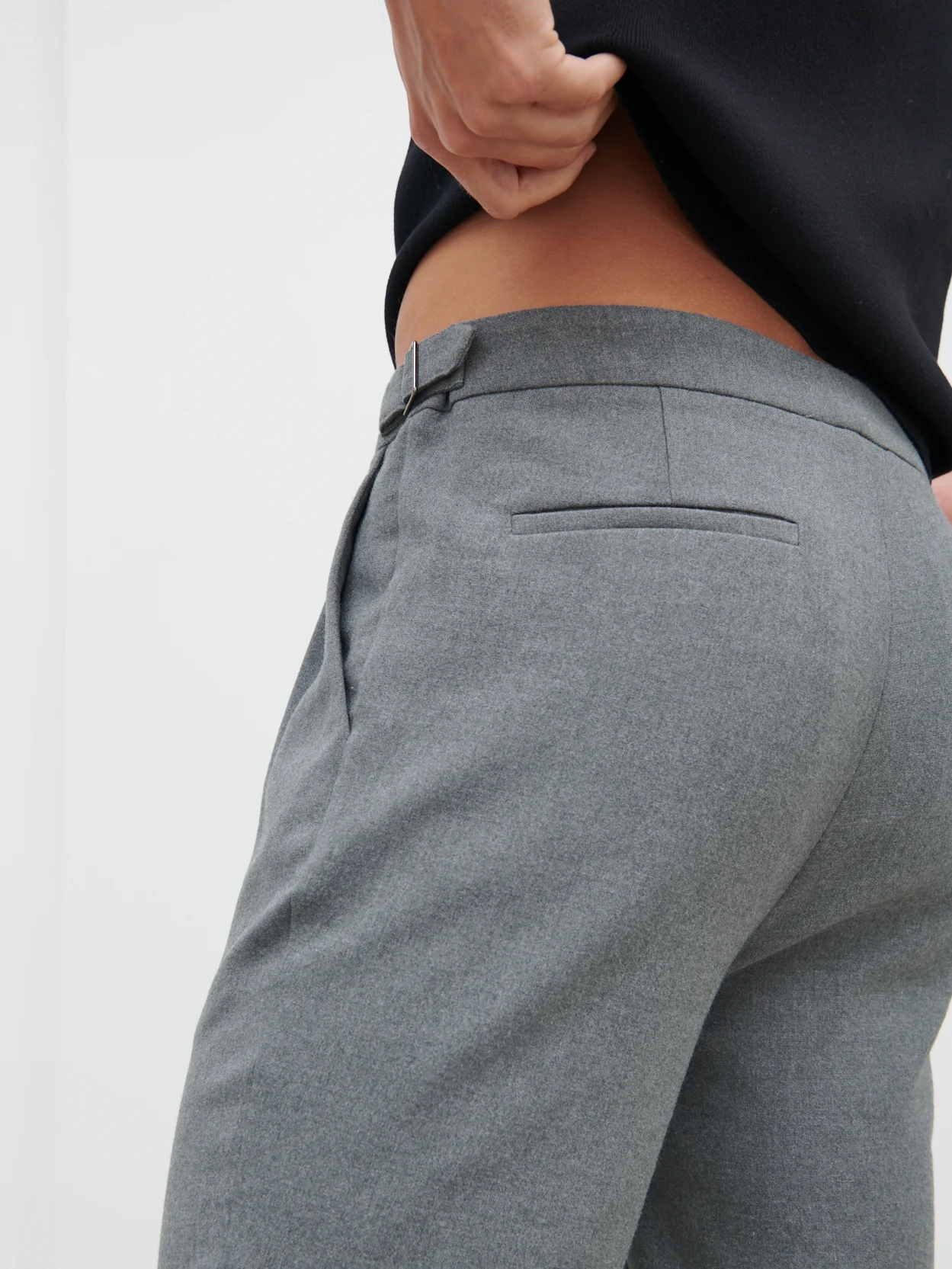 Malcolm Tailored Trouser - Grey Melange - Image 4