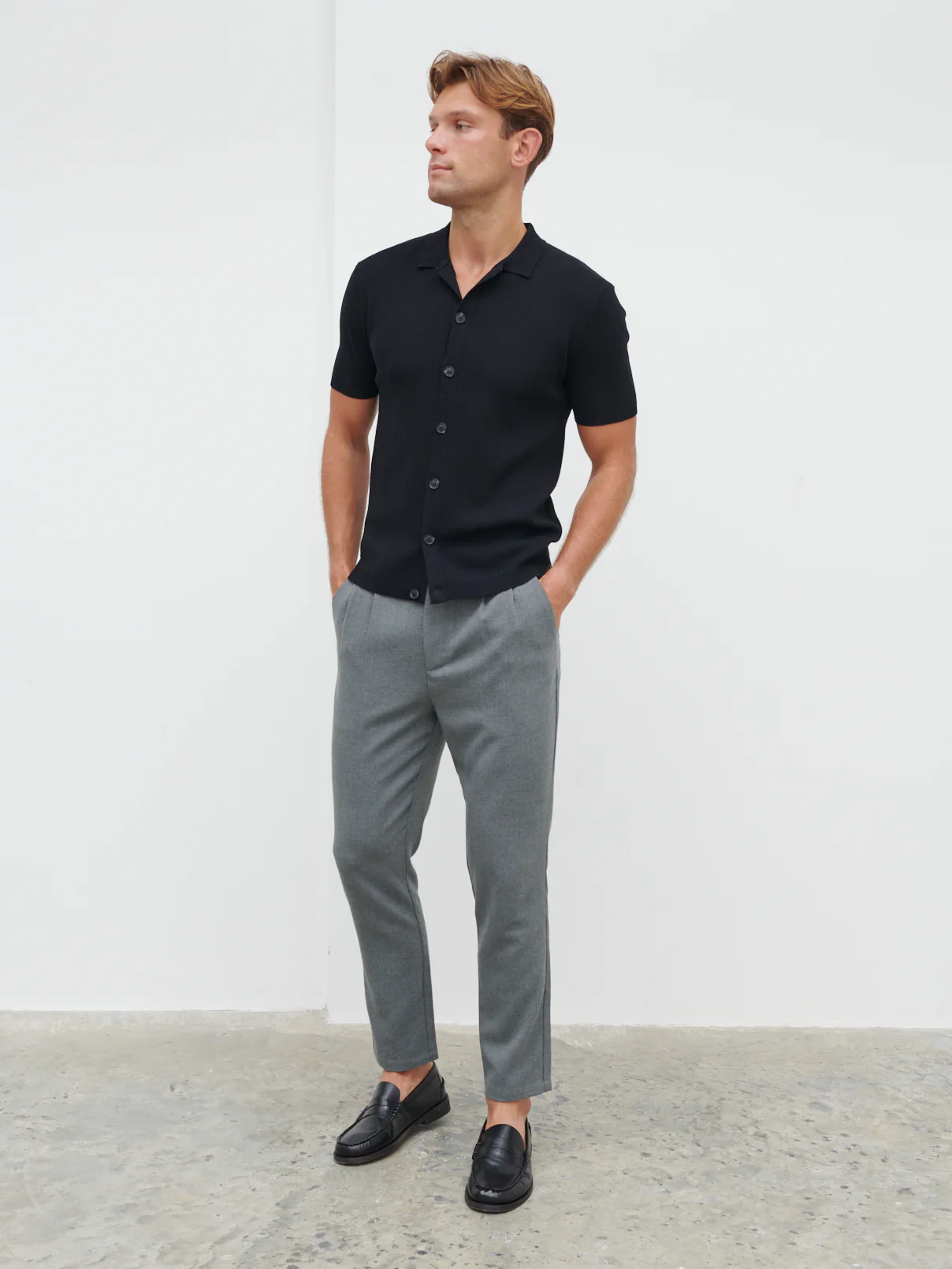 Malcolm Tailored Trouser - Grey Melange - Image 5