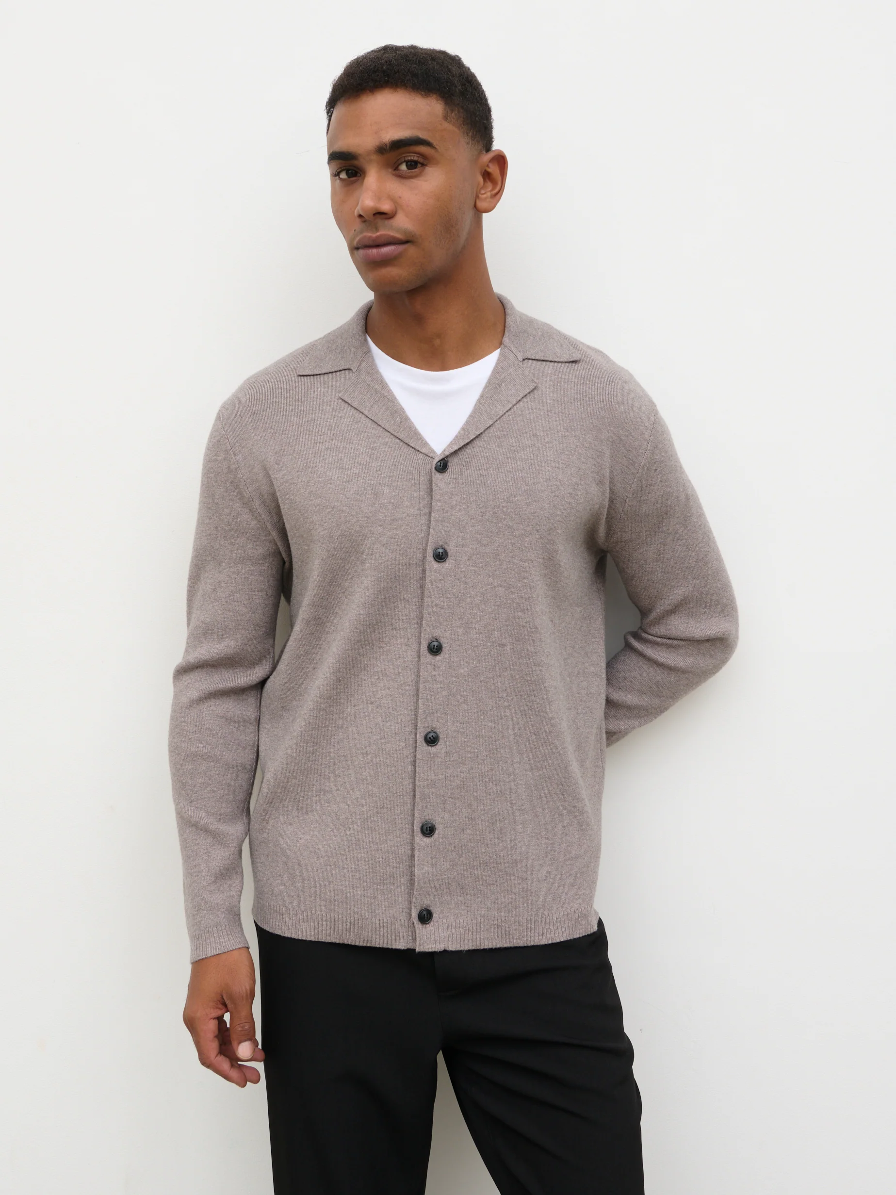 Marley Cuban Collar Knit Shirt - Mushroom - Image 2