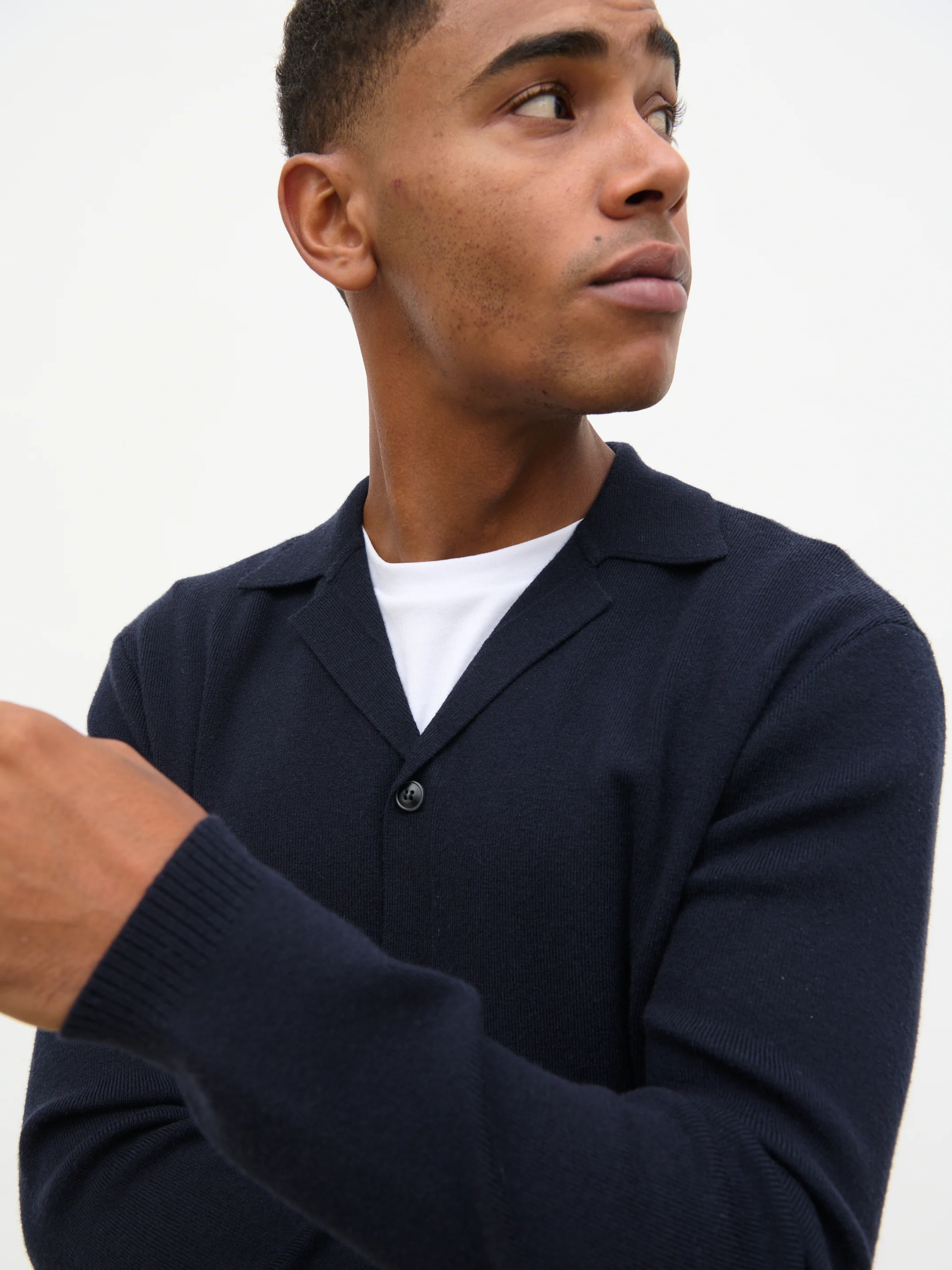 Marley Cuban Collar Knit Shirt - Navy - Image 6