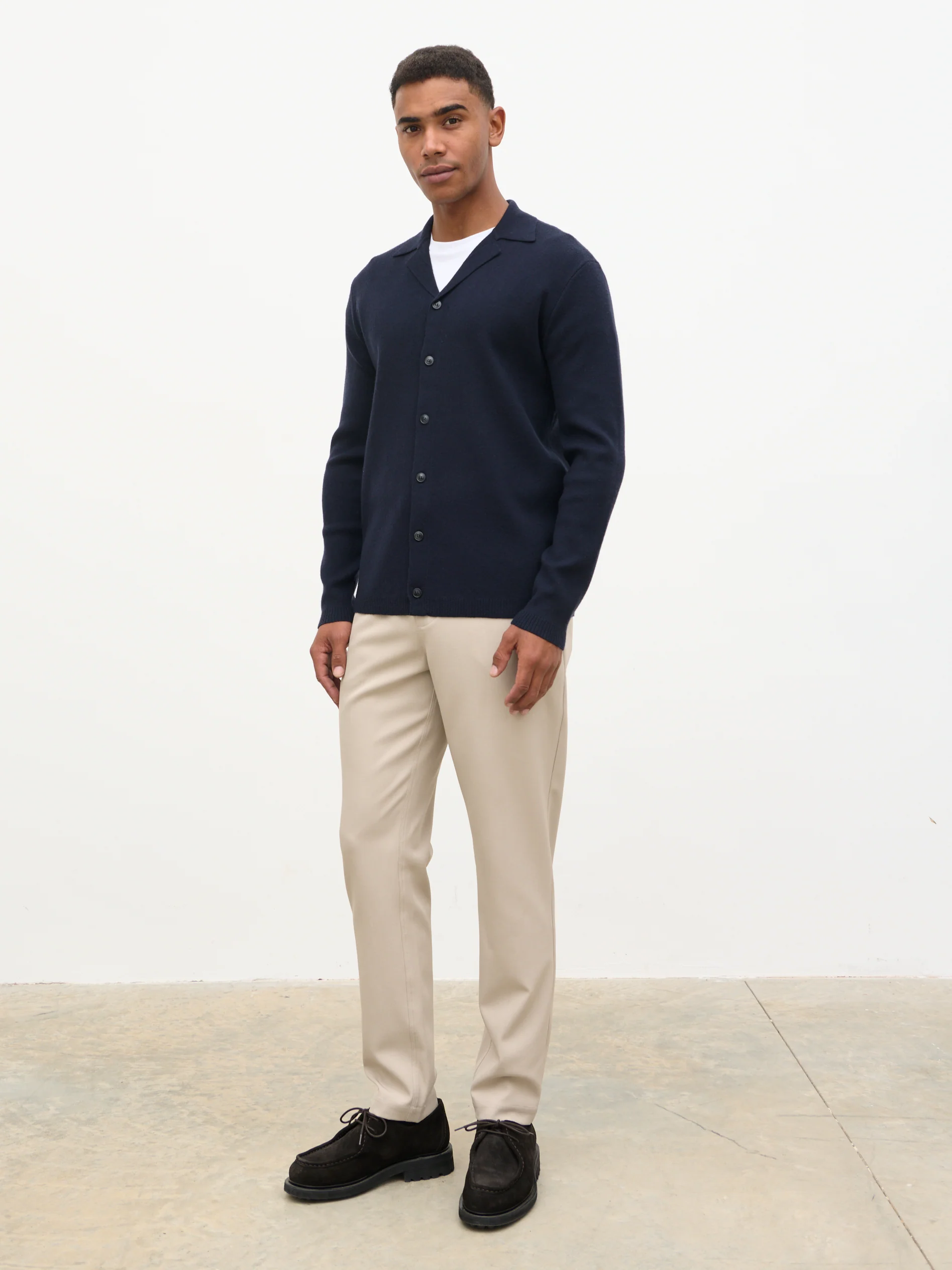 Marley Cuban Collar Knit Shirt - Navy - Image 7