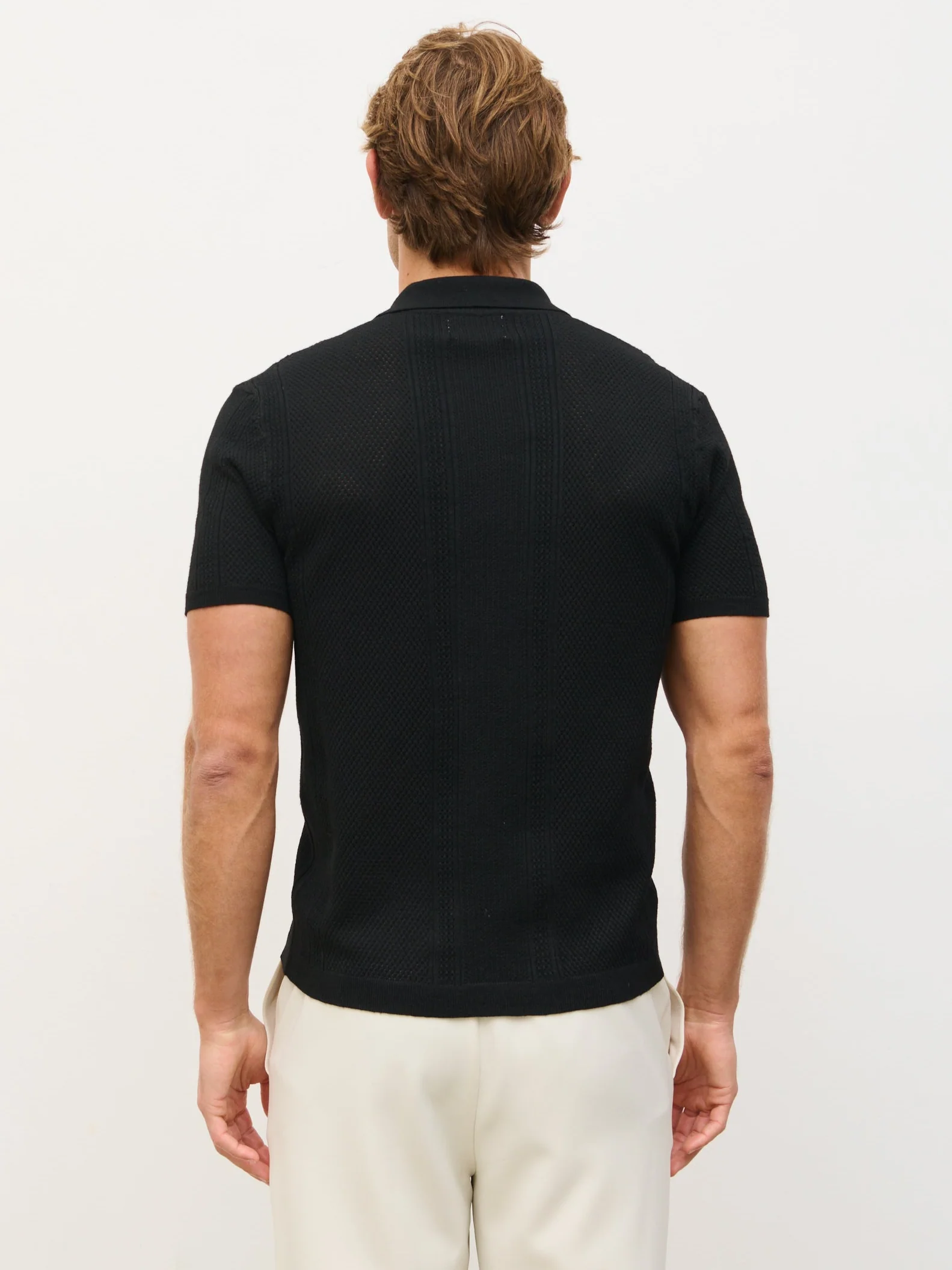 Rafael Openwork Knit Shirt - Black - Image 7