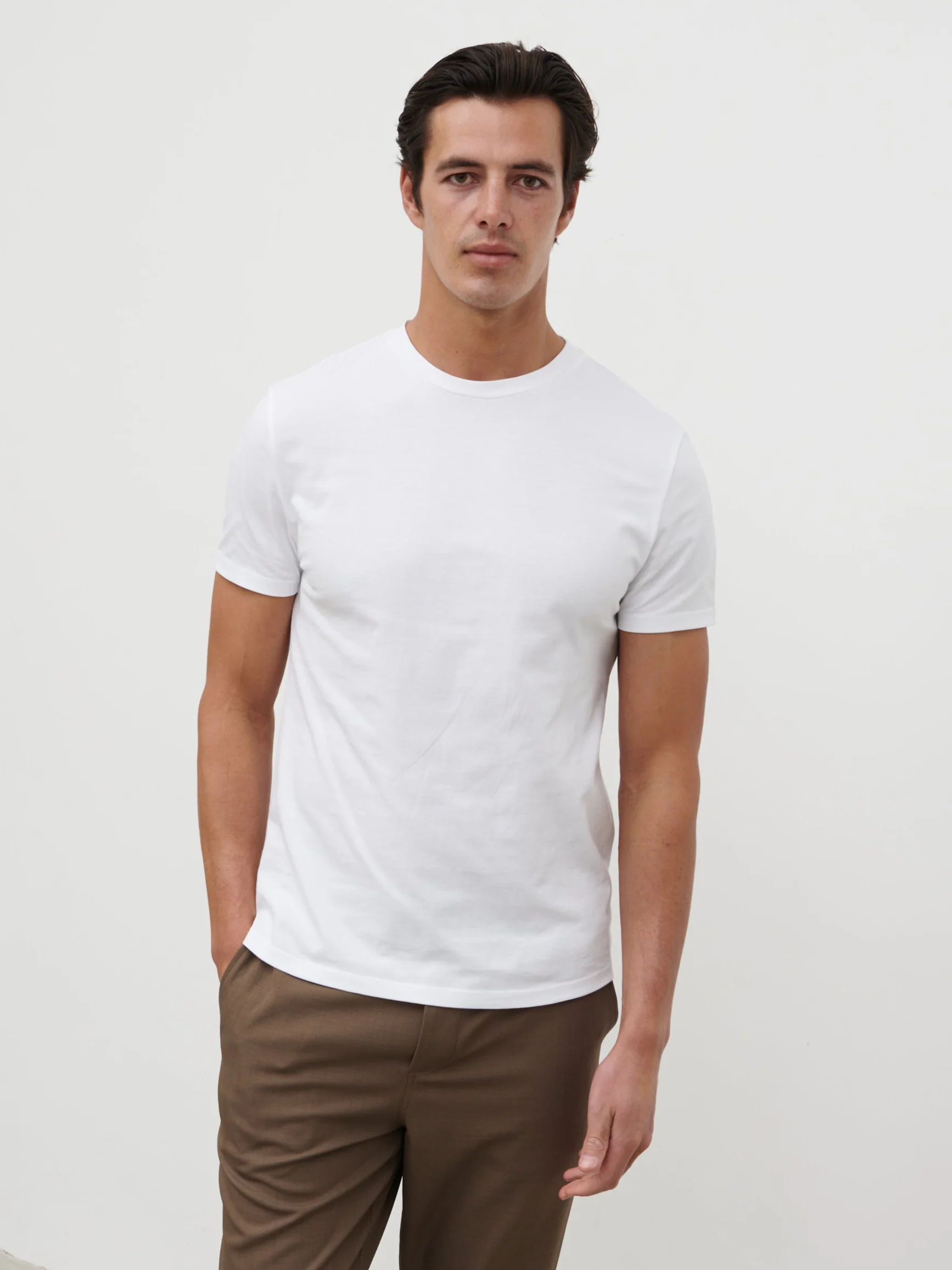 Rome Slim Fit T Shirt - White - Image 3